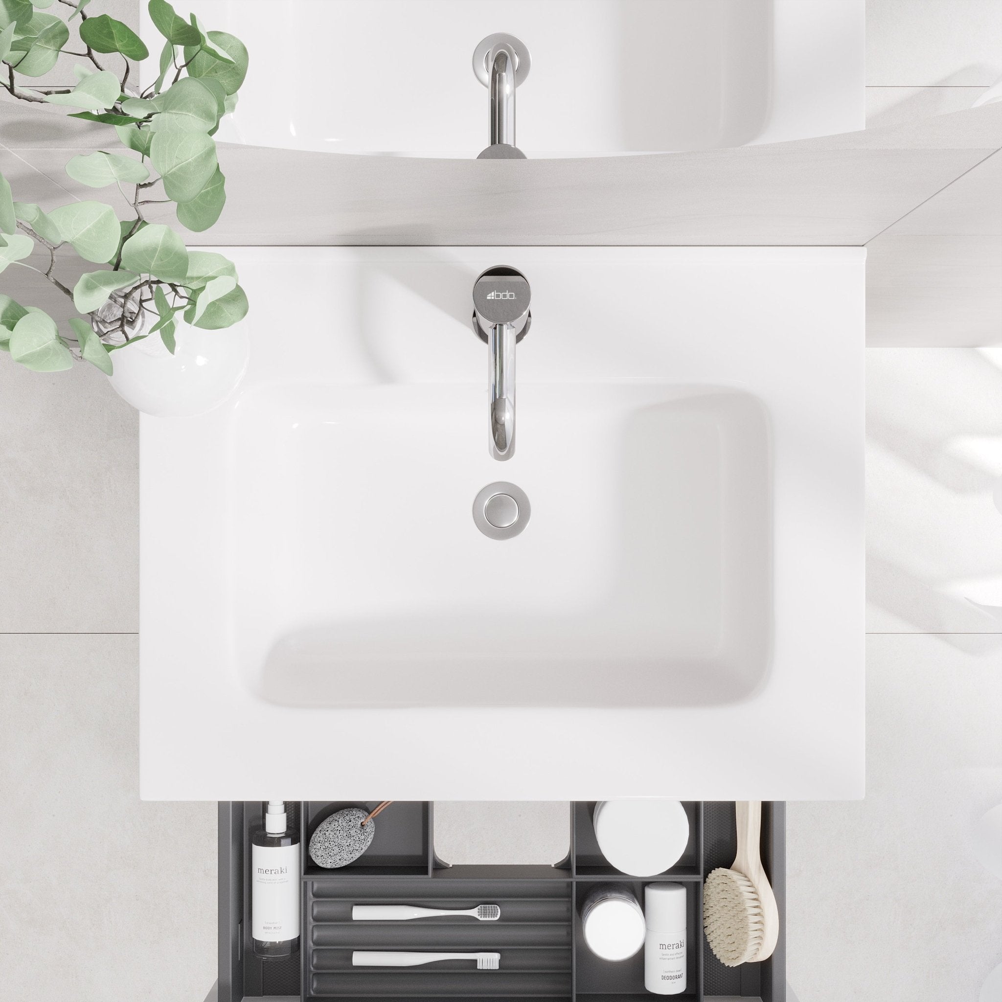 Kuberg Compact Badrumsmöbel, Vit Matt - Tvättställsskåp - BATH DELUXE - PRESTIGE - 89 - 060 - 54 - 01 - 30 - BATHDELUXE SWEDEN