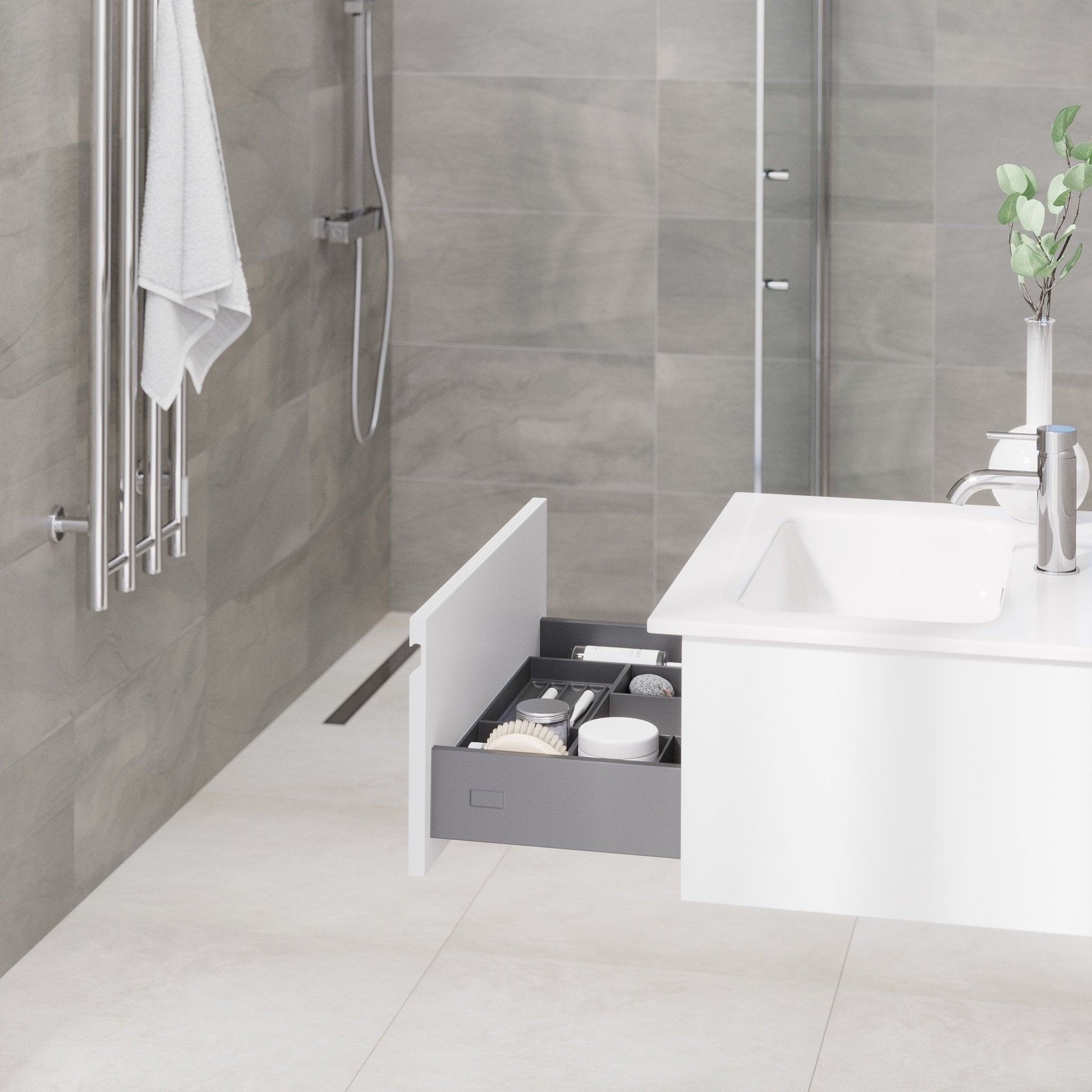 Kuberg Compact Badrumsmöbel, Vit Matt - Tvättställsskåp - BATH DELUXE - PRESTIGE - 89 - 060 - 54 - 01 - 30 - BATHDELUXE SWEDEN