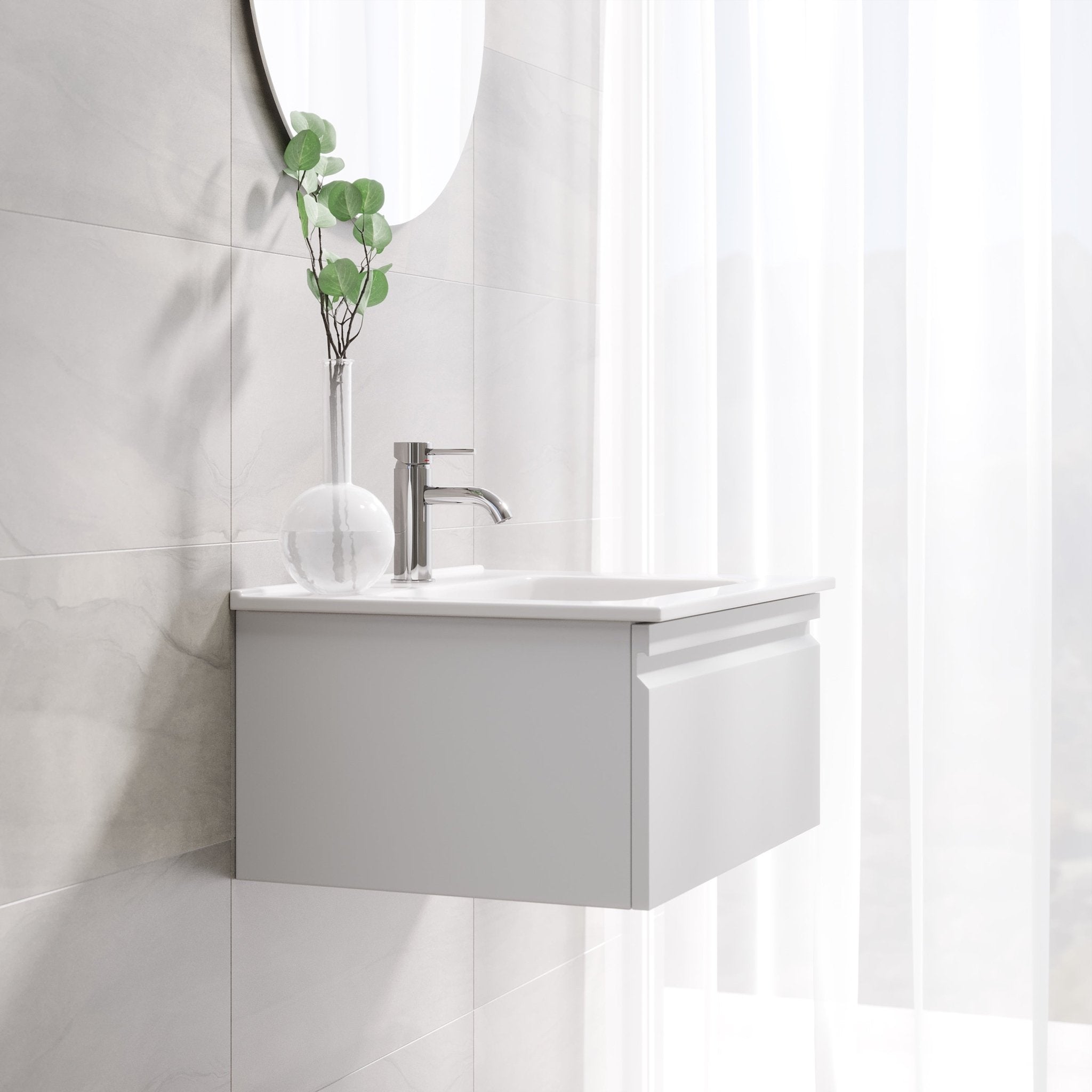 Kuberg Compact Badrumsmöbel, Vit Matt - Tvättställsskåp - BATH DELUXE - PRESTIGE - 89 - 060 - 54 - 01 - 30 - BATHDELUXE SWEDEN