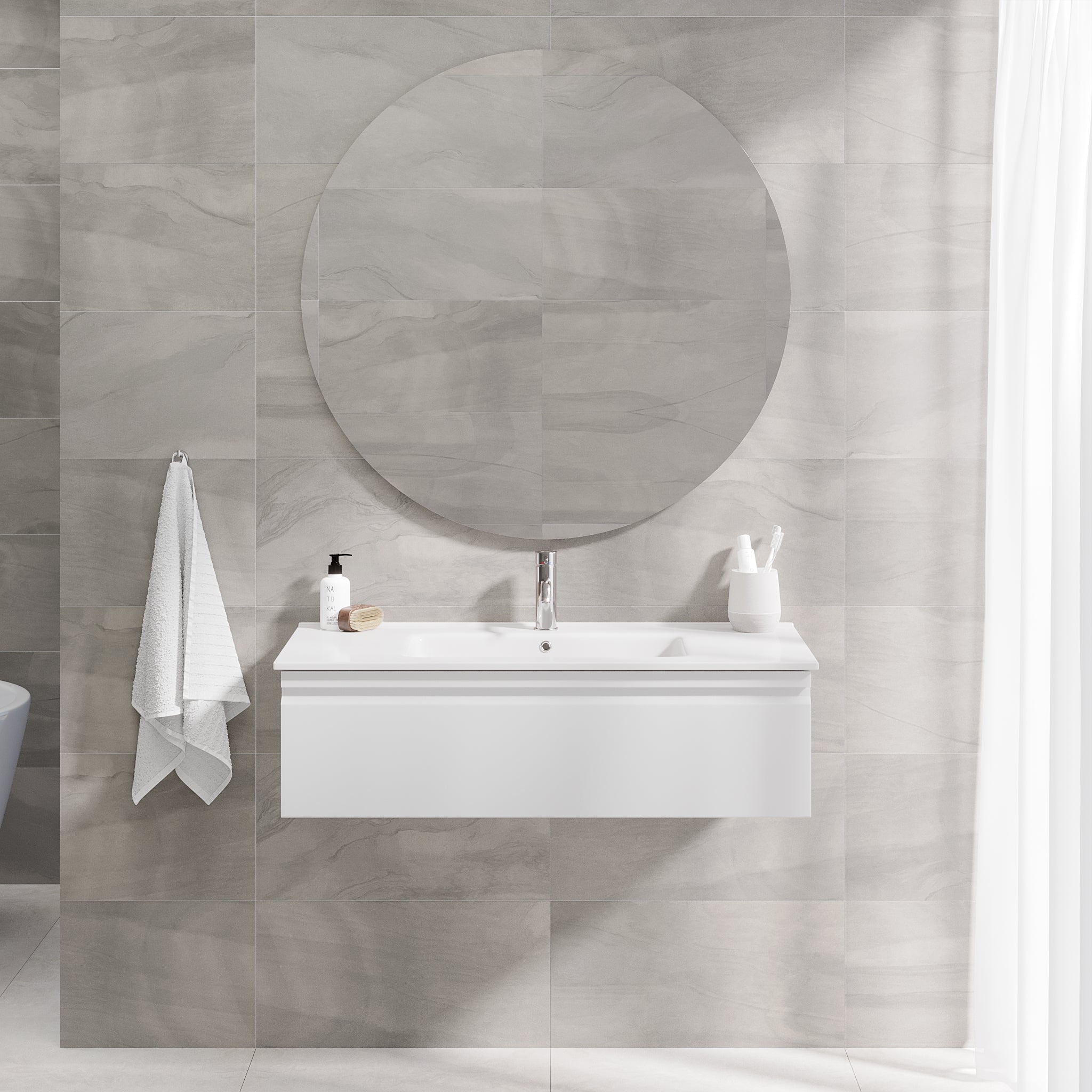 Kuberg Compact Badrumsmöbel, Vit Matt - Tvättställsskåp - BATH DELUXE - PRESTIGE - 89 - 080 - 54 - 01 - 30 - BATHDELUXE SWEDEN