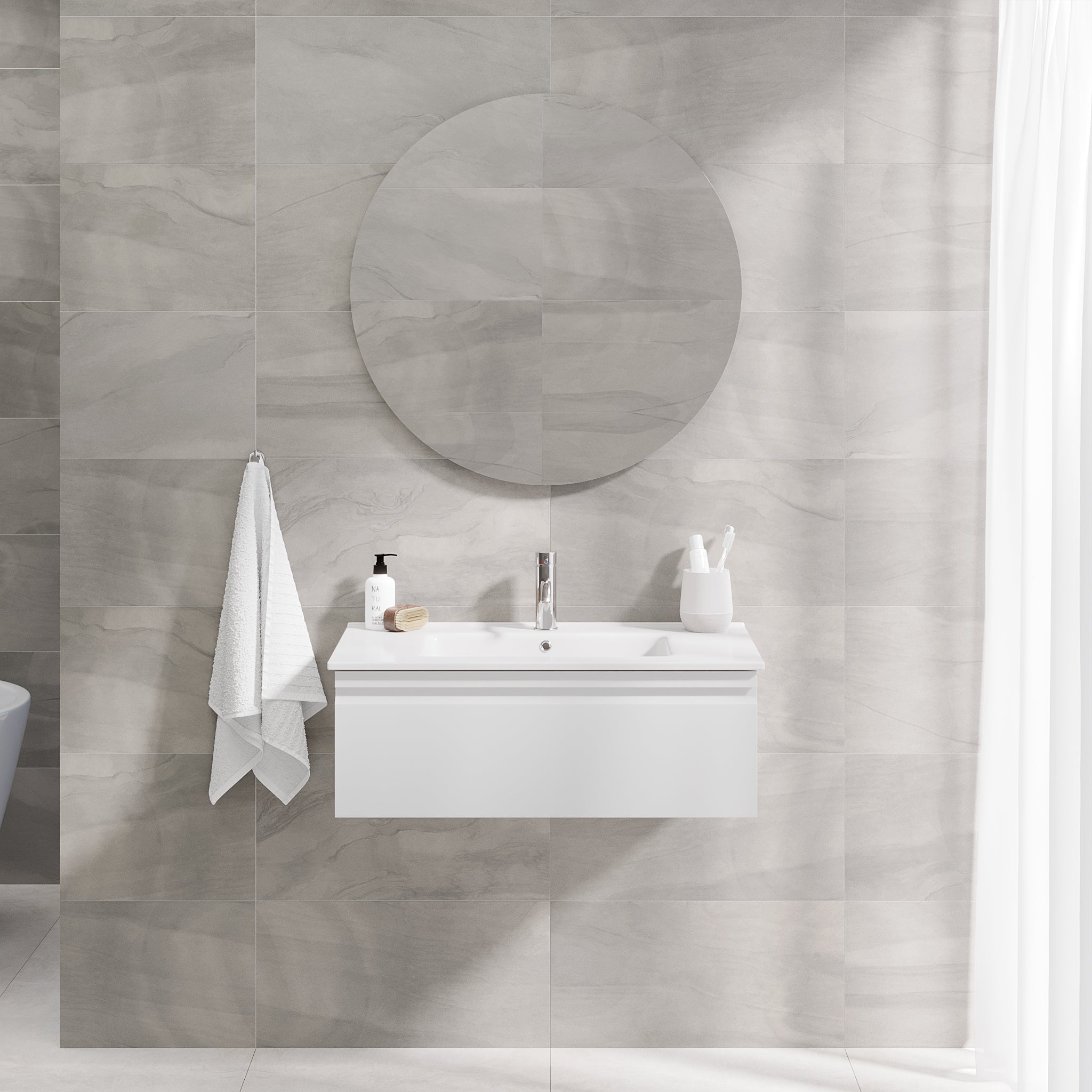 Kuberg Compact Badrumsmöbel, Vit Matt - Tvättställsskåp - BATH DELUXE - PRESTIGE - 89 - 080 - 54 - 01 - 30 - BATHDELUXE SWEDEN