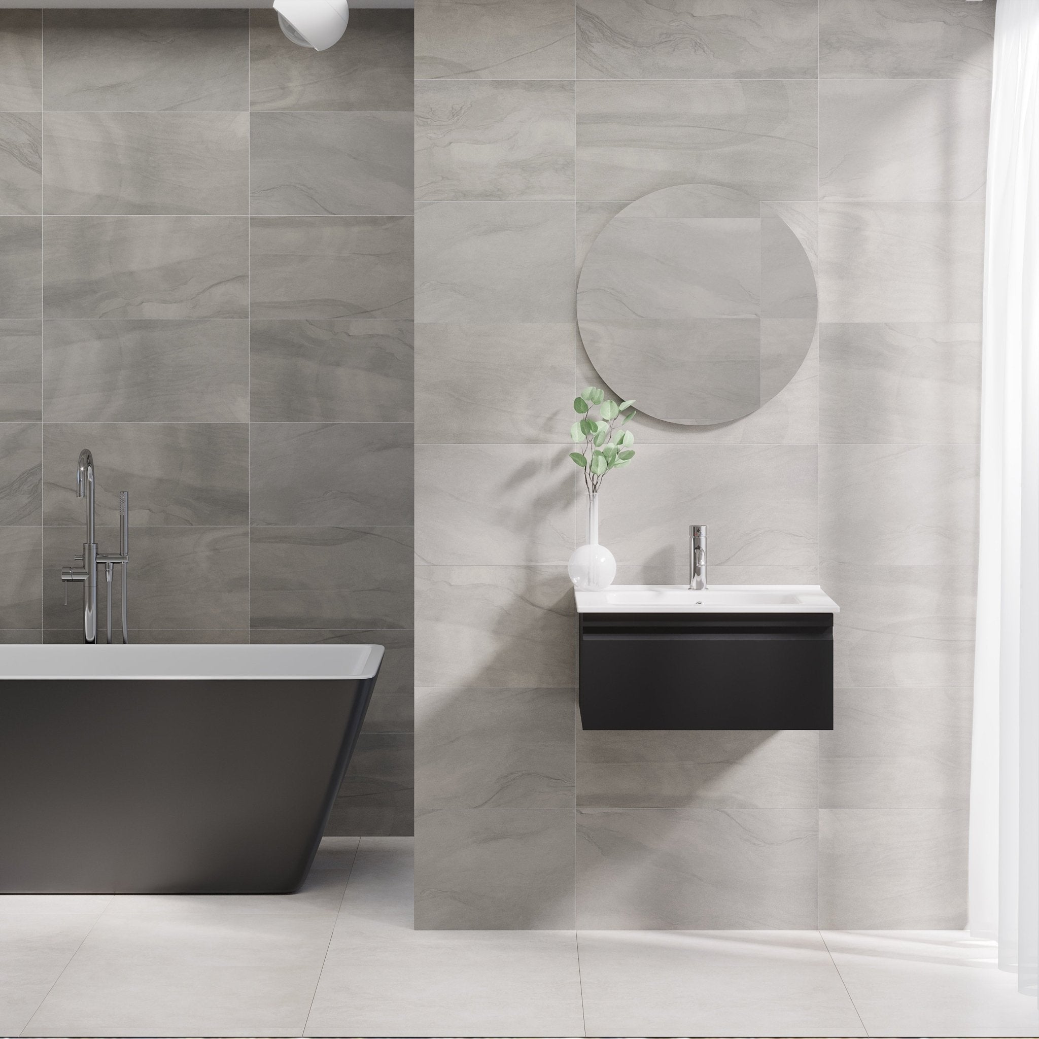 Kuberg Compact Badrumsmöbel, Svart Matt - Tvättställsskåp - BATH DELUXE - PRESTIGE - 89 - 080 - 54 - 02 - 30 - BATHDELUXE SWEDEN