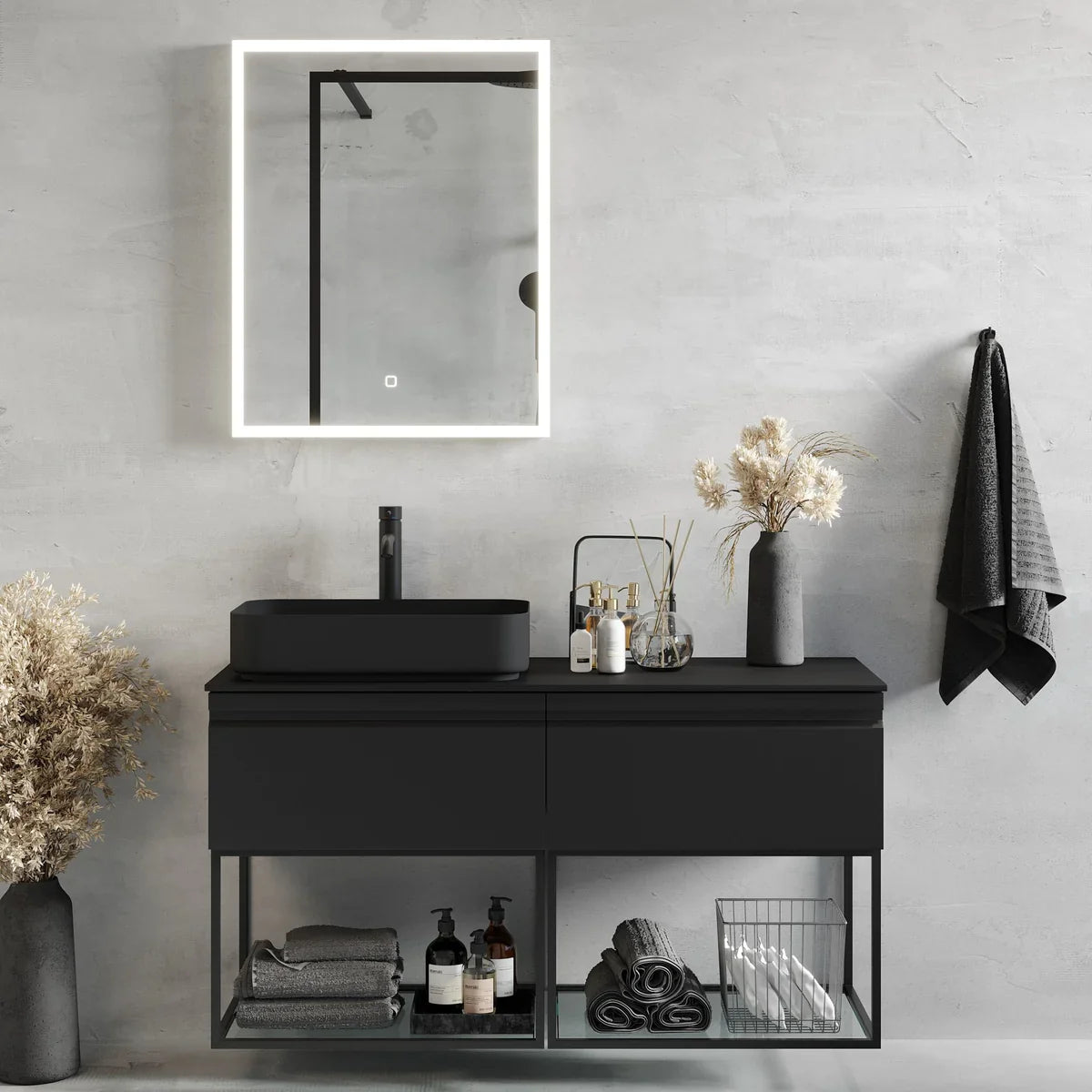 Kvitfjell Compact Badrumsmöbel, Svart Matt - Tvättställsskåp - BATH DELUXE - PRESTIGE - 89 - 120 - 33 - 02 - 31 - BATHDELUXE SWEDEN