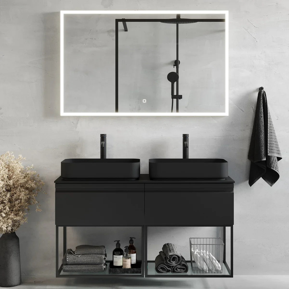 Kvitfjell Compact Badrumsmöbel, Svart Matt - Tvättställsskåp - BATH DELUXE - PRESTIGE - 89 - 120 - 33 - 02 - 31 - BATHDELUXE SWEDEN
