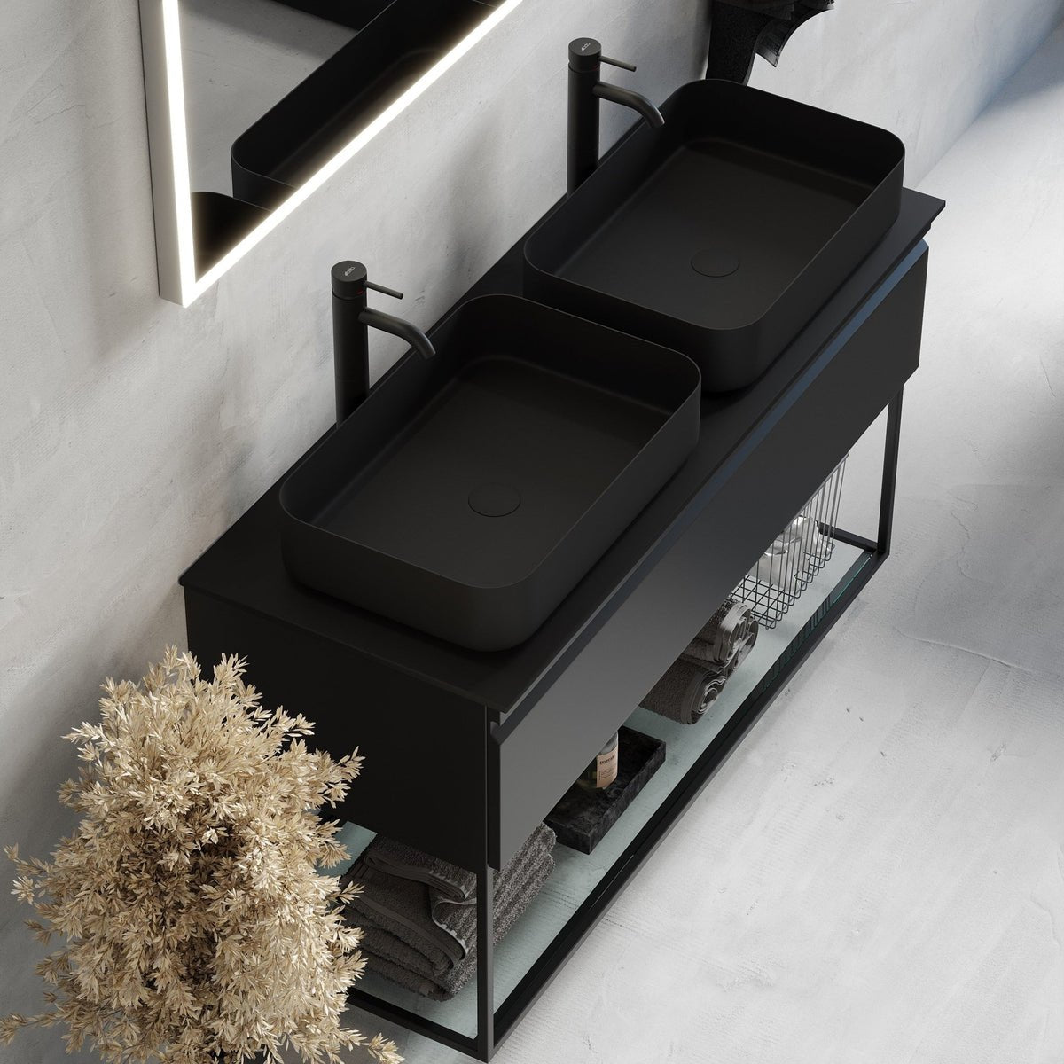 Kvitfjell Compact Badrumsmöbel, Svart Matt - Tvättställsskåp - BATH DELUXE - PRESTIGE - 89 - 120 - 33 - 02 - 31 - BATHDELUXE SWEDEN