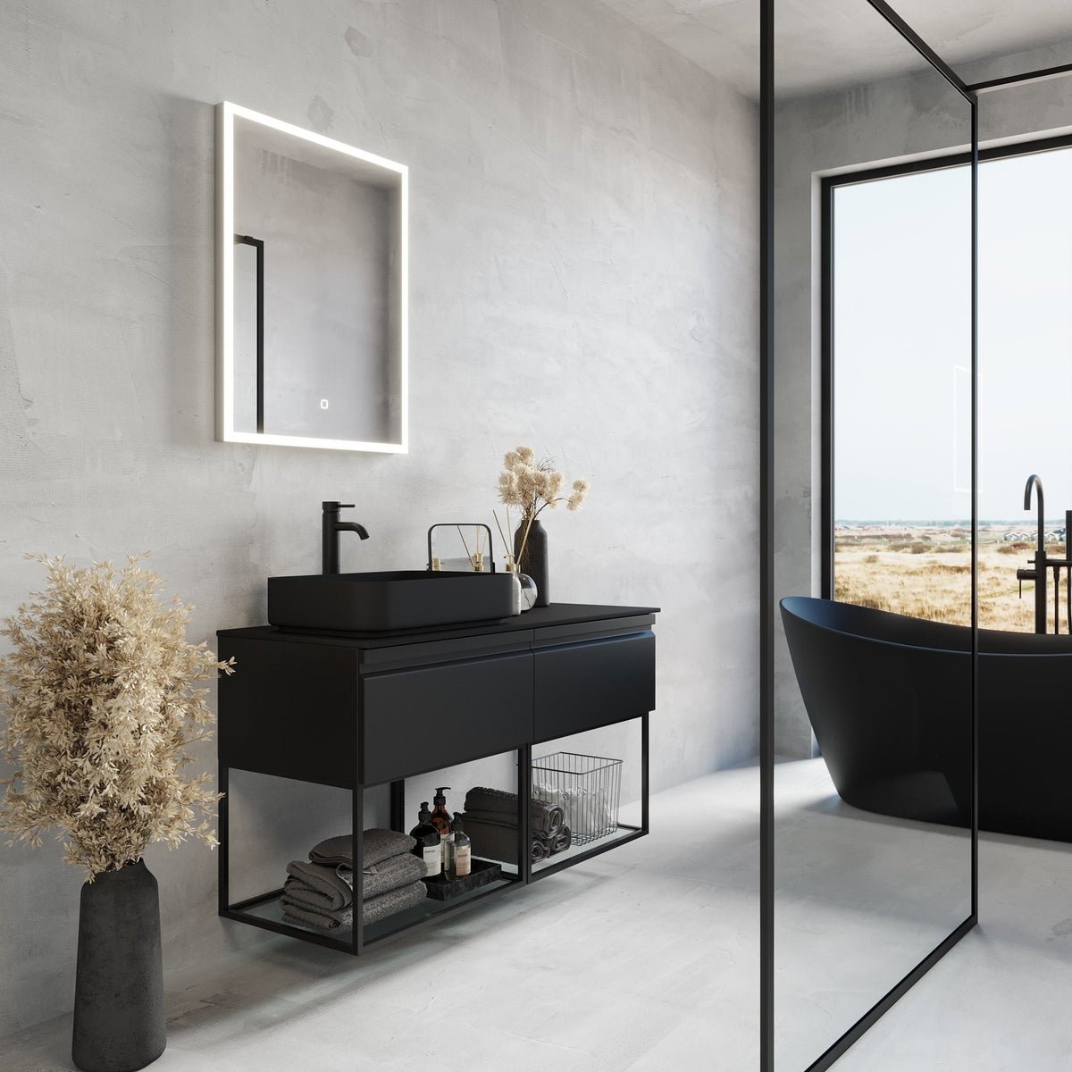 Kvitfjell Compact Badrumsmöbel, Svart Matt - Tvättställsskåp - BATH DELUXE - PRESTIGE - 89 - 120 - 33 - 02 - 31 - BATHDELUXE SWEDEN