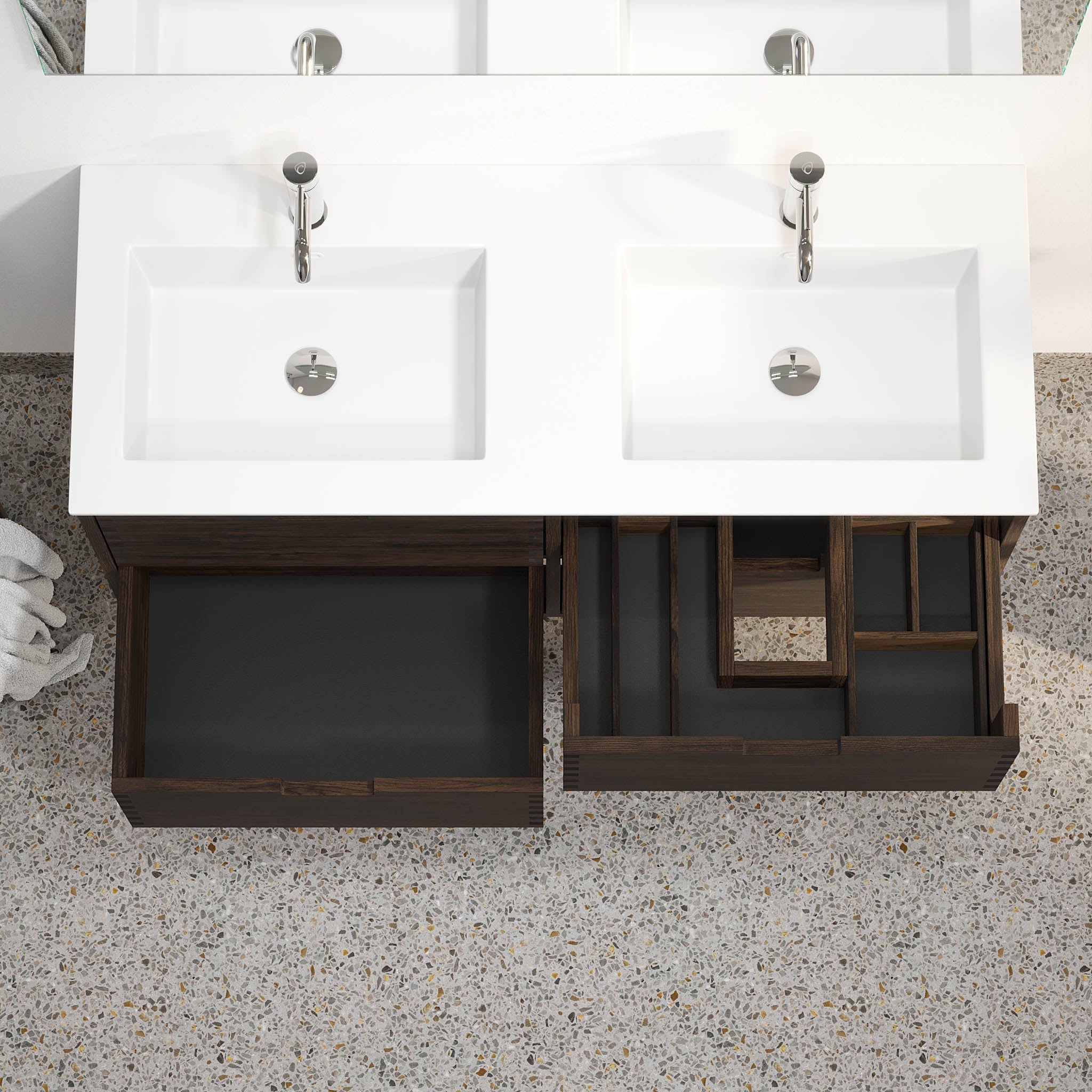 Egeskov, Furniture Set - Basin & Cabinet, Oak Black - 60 cm - MASTERSTORE - 8595677194043 - Furniture Set - Code - 96-060-52-82-40 - 8595677194043