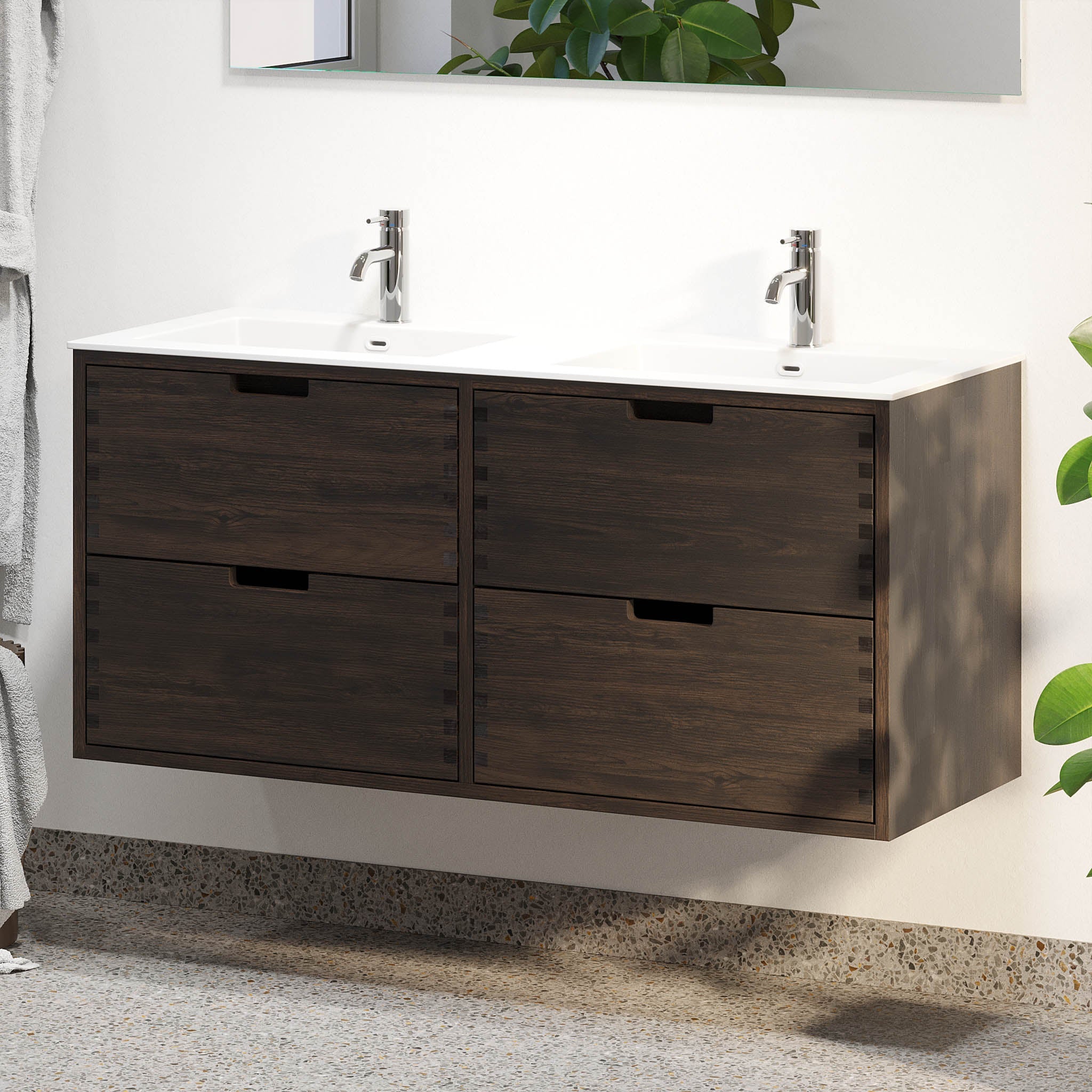 Egeskov, Furniture Set - Basin & Cabinet, Oak Black - 60 cm - MASTERSTORE - 8595677194043 - Furniture Set - Code - 96-060-52-82-40 - 8595677194043
