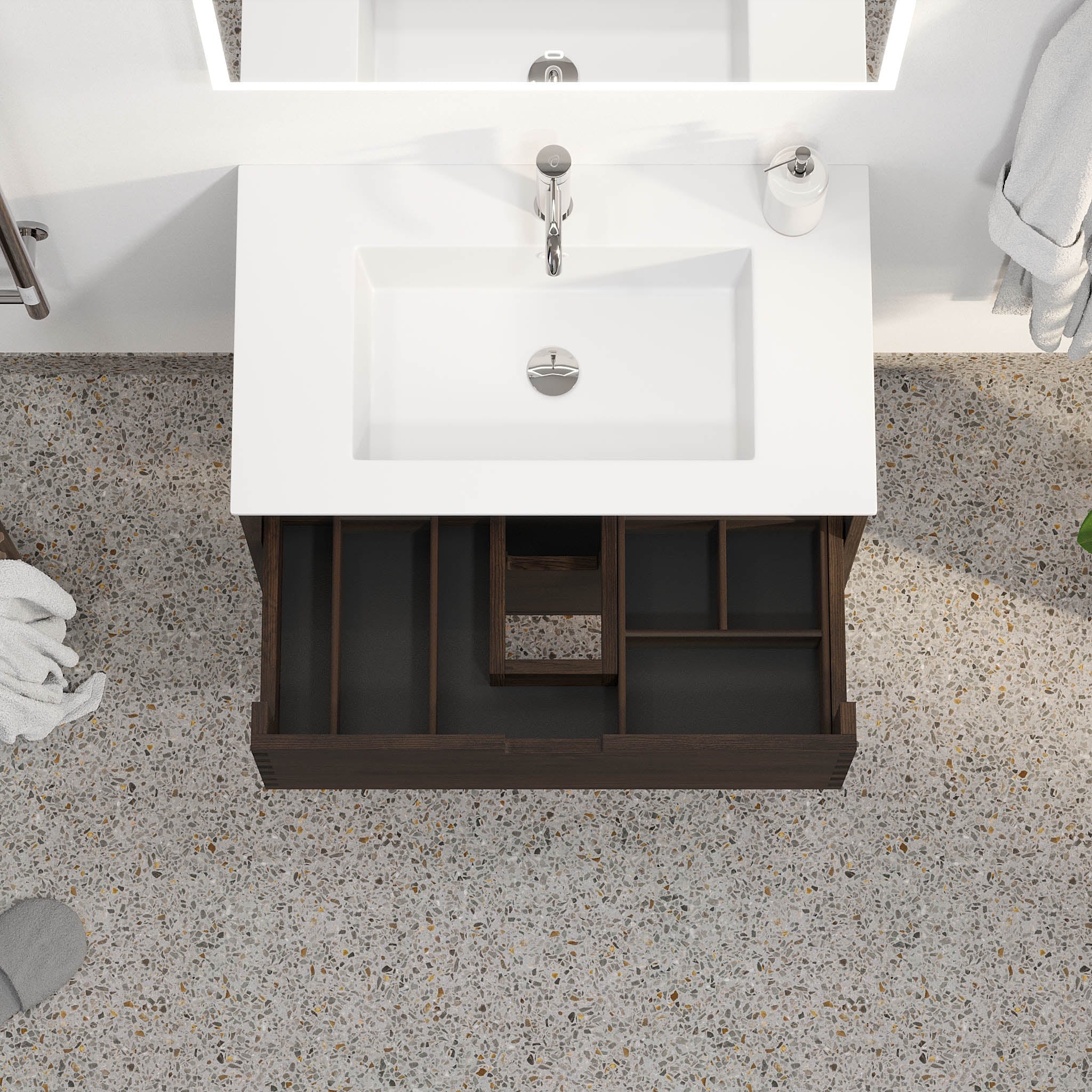 Egeskov, Furniture Set - Basin & Cabinet, Oak Black - 60 cm - MASTERSTORE - 8595677194043 - Furniture Set - Code - 96-060-52-82-40 - 8595677194043