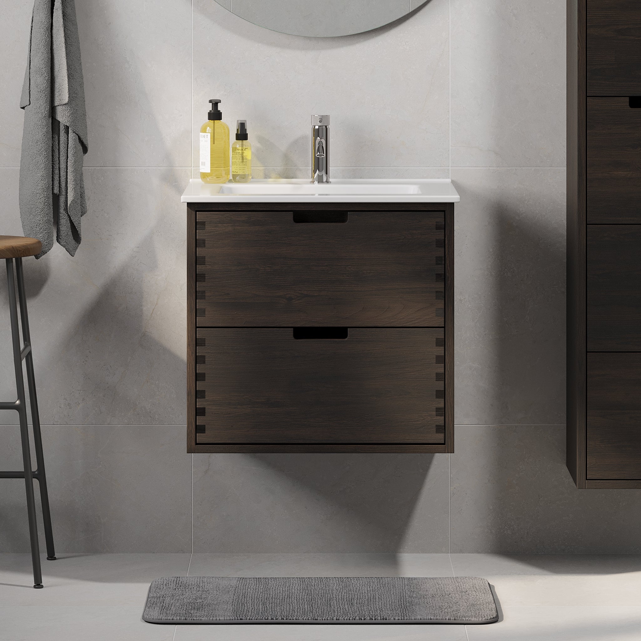 Gribskov Badrumsmöbel, Svart Ek - Badrumsmöbel - BATH DELUXE - PRESTIGE - 96 - 060 - 54 - 82 - 40 - BATHDELUXE SWEDEN