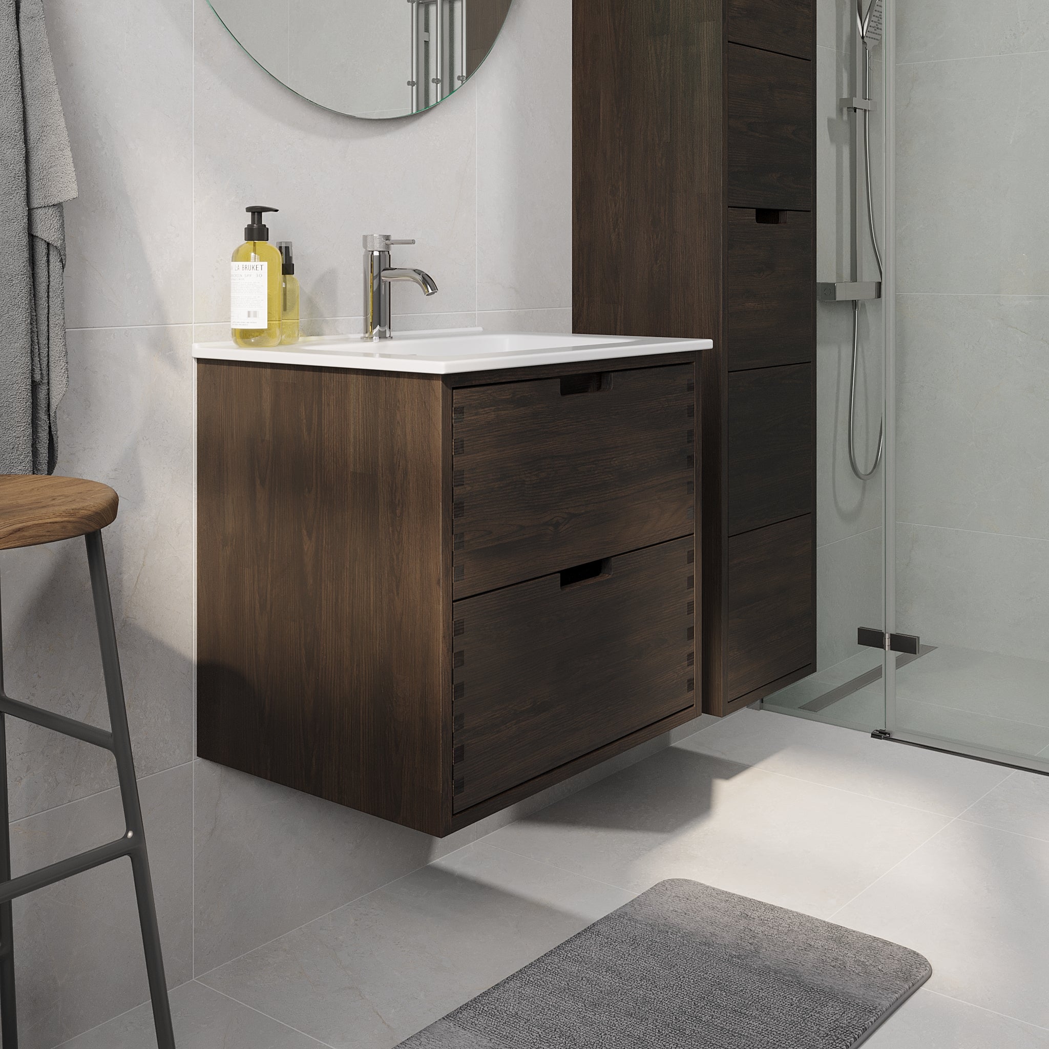 Gribskov Badrumsmöbel, Svart Ek - Badrumsmöbel - BATH DELUXE - PRESTIGE - 96 - 060 - 54 - 82 - 40 - BATHDELUXE SWEDEN