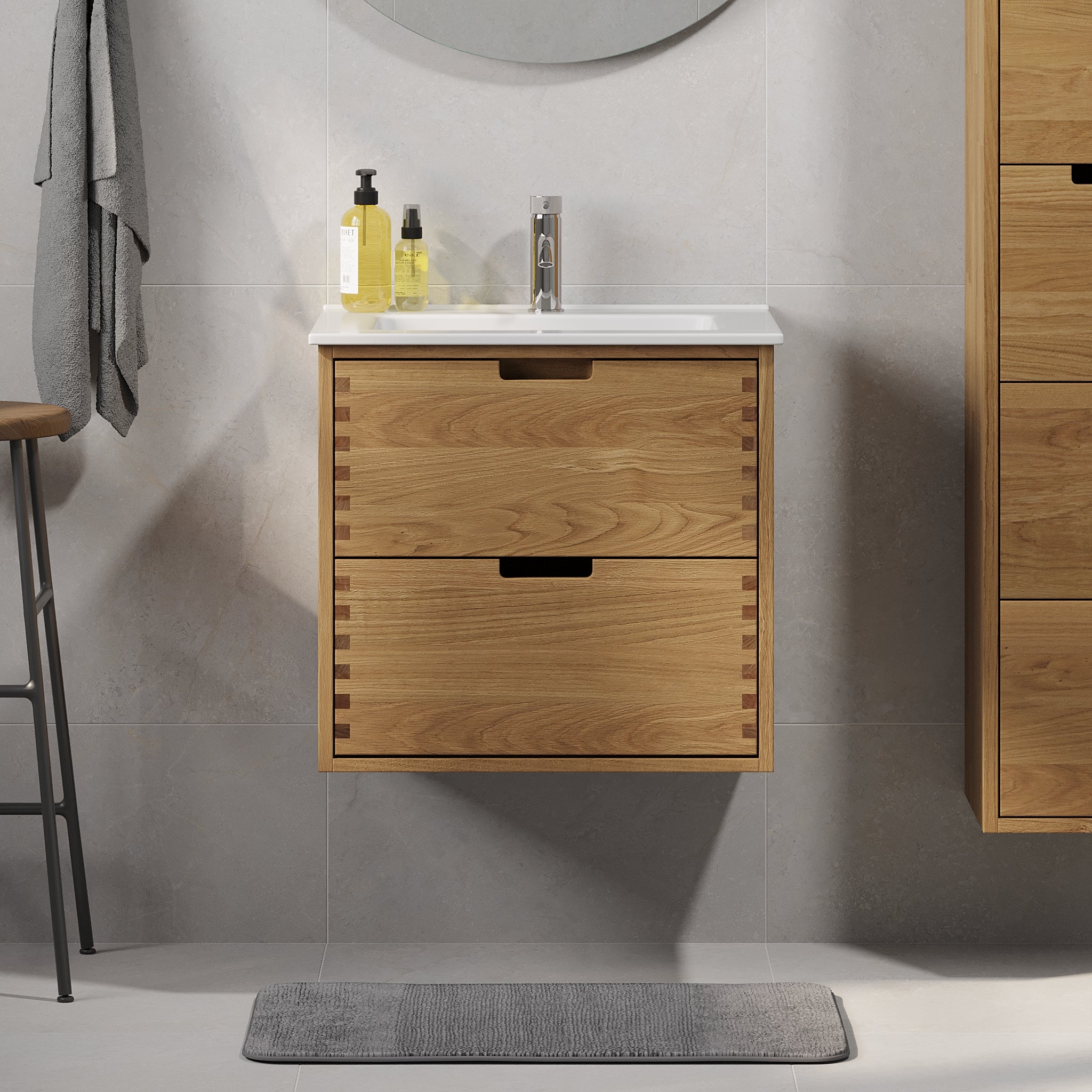 Gribskov Badrumsmöbel, Ek - Badrumsmöbel - BATH DELUXE - PRESTIGE - 96 - 060 - 54 - 86 - 40 - BATHDELUXE SWEDEN