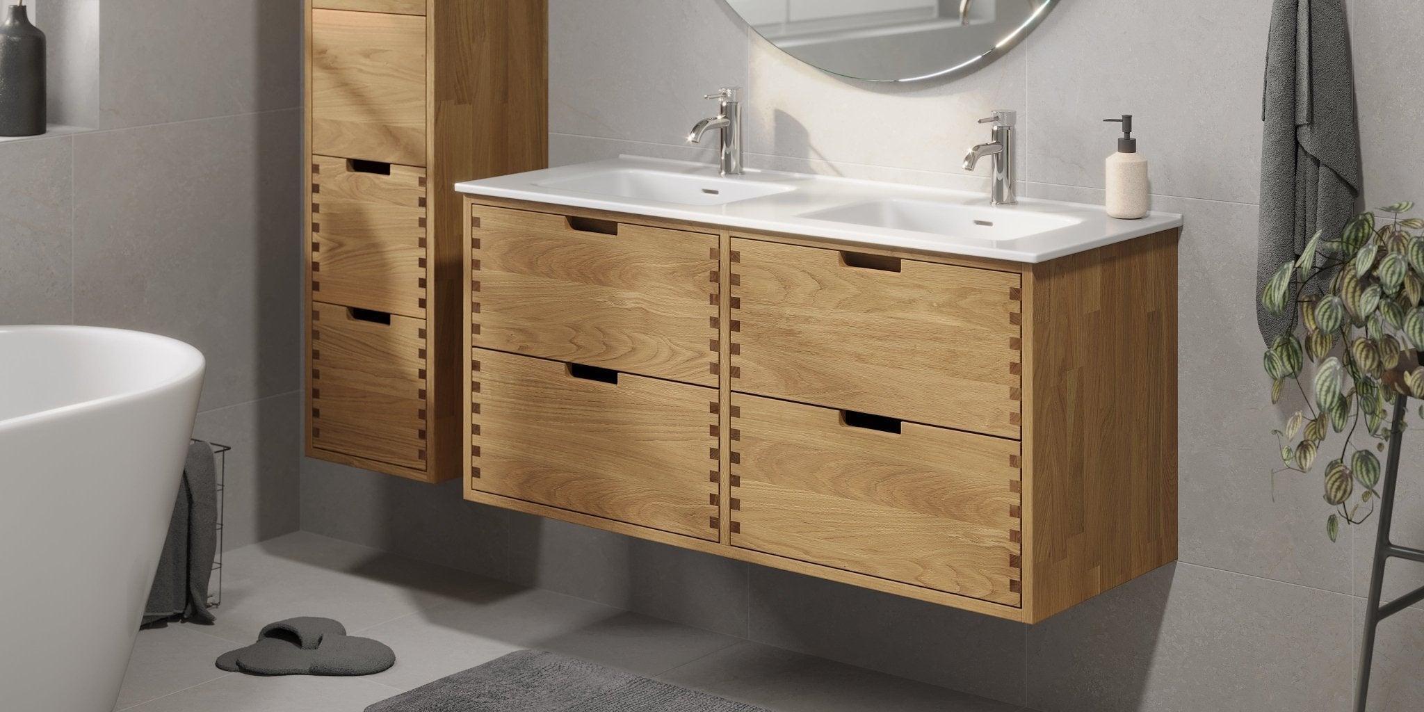 Gribskov Badrumsmöbel, Ek - Badrumsmöbel - BATH DELUXE - PRESTIGE - 96 - 120 - 54 - 86 - 40 - BATHDELUXE SWEDEN