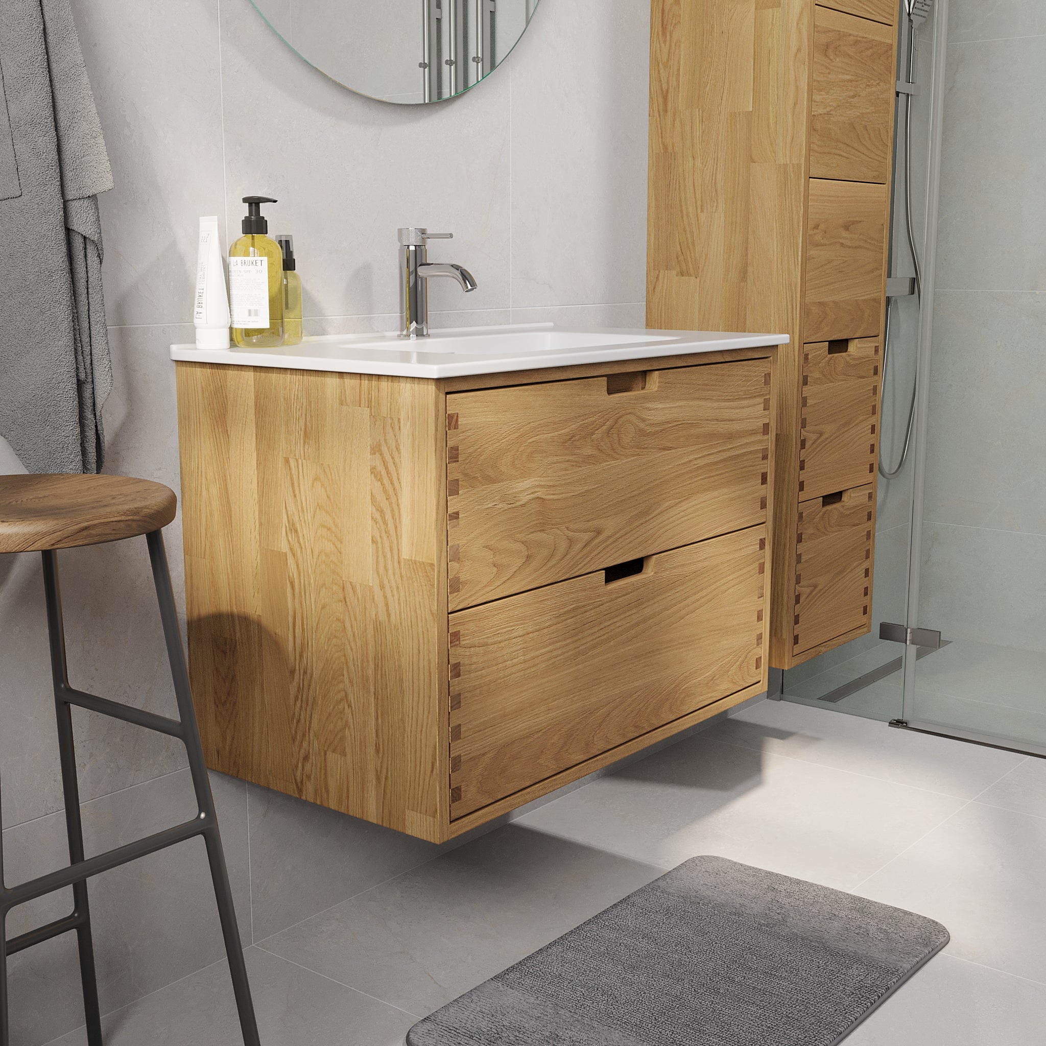 Gribskov Badrumsmöbel, Ek - Badrumsmöbel - BATH DELUXE - PRESTIGE - 96 - 120 - 54 - 86 - 40 - BATHDELUXE SWEDEN