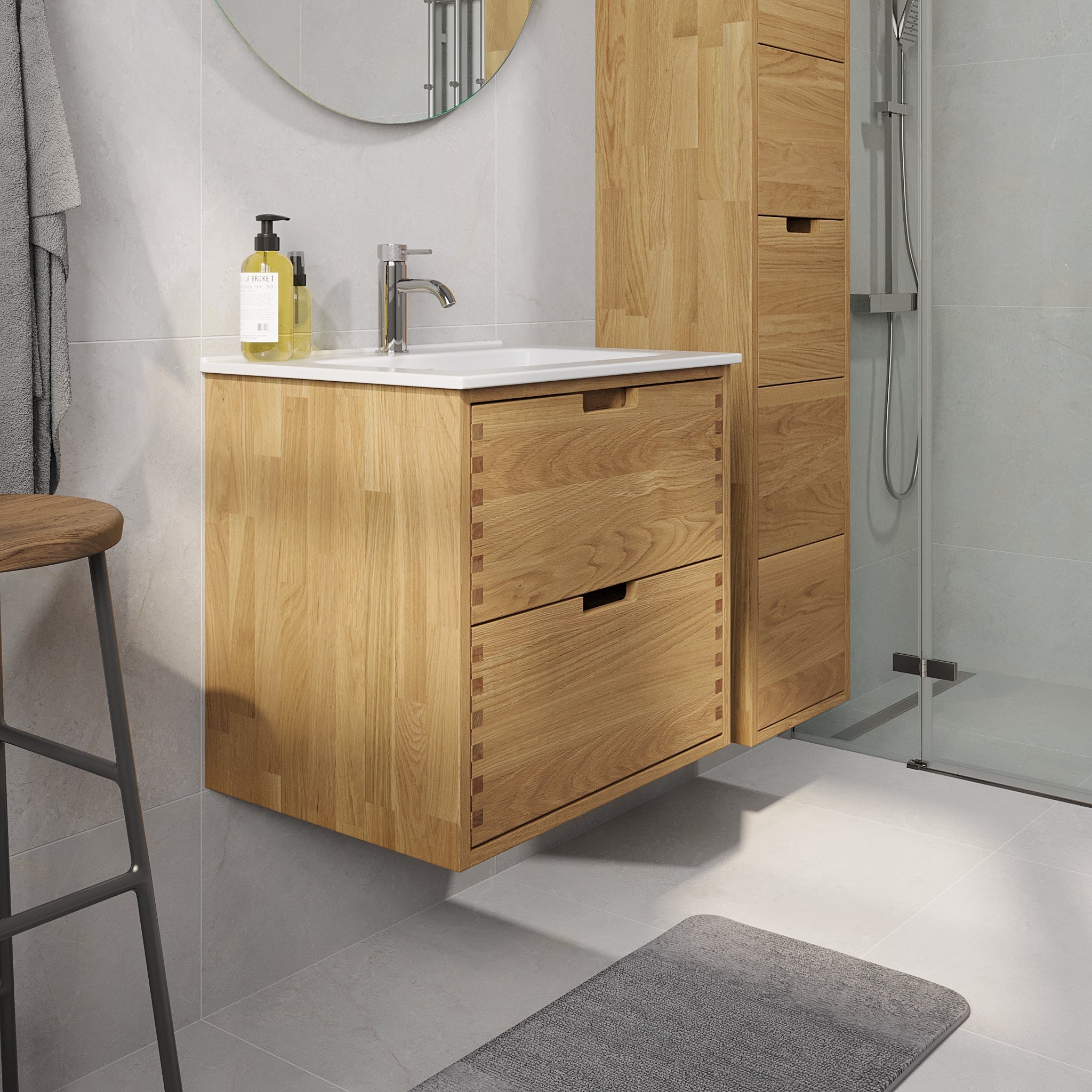 Gribskov Badrumsmöbel, Ek - Badrumsmöbel - BATH DELUXE - PRESTIGE - 96 - 060 - 54 - 86 - 40 - BATHDELUXE SWEDEN