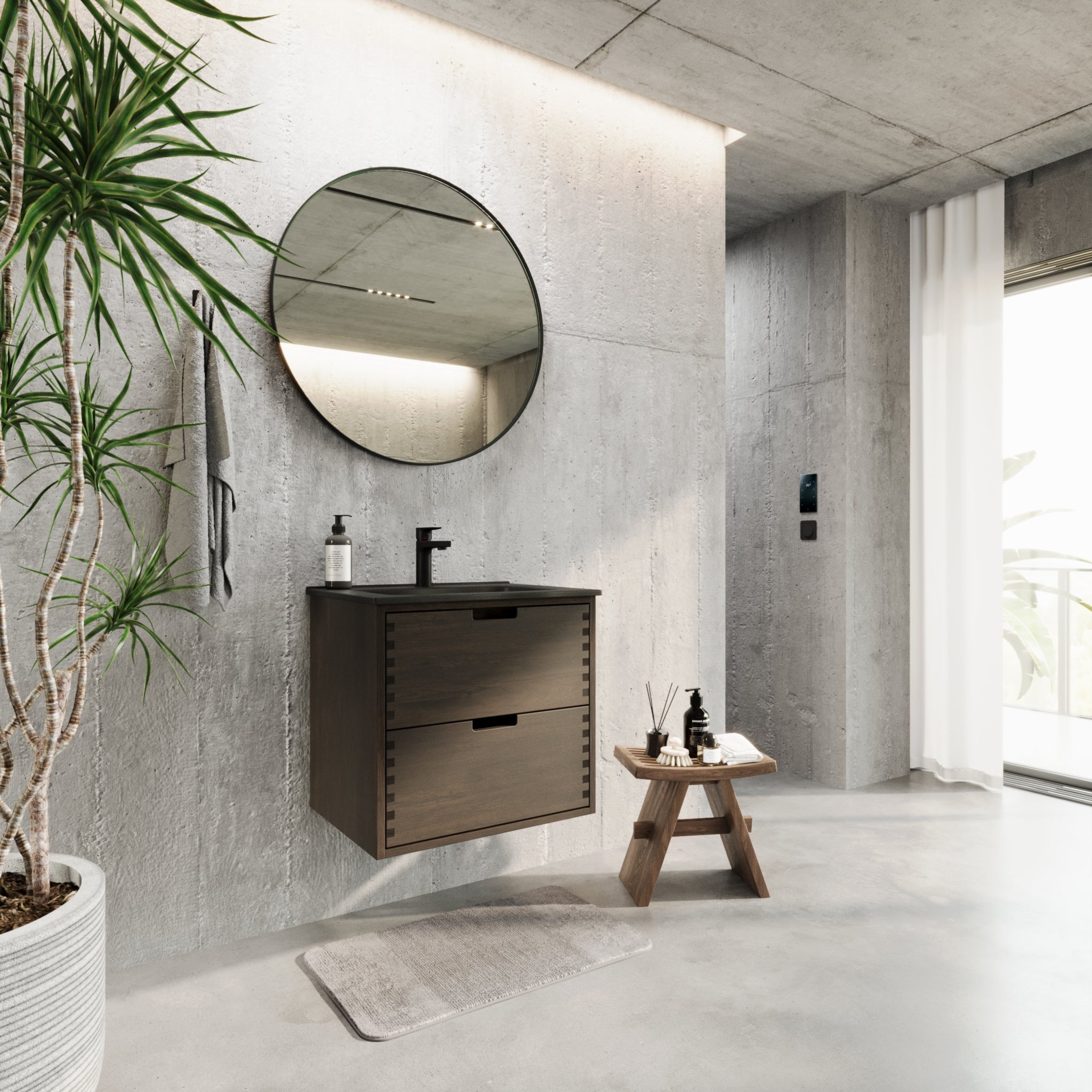 Troldeskoven Badrumsmöbel, Svart Ek - Badrumsmöbel - BATH DELUXE - PRESTIGE - 96 - 060 - 56 - 82 - 40 - BATHDELUXE SWEDEN