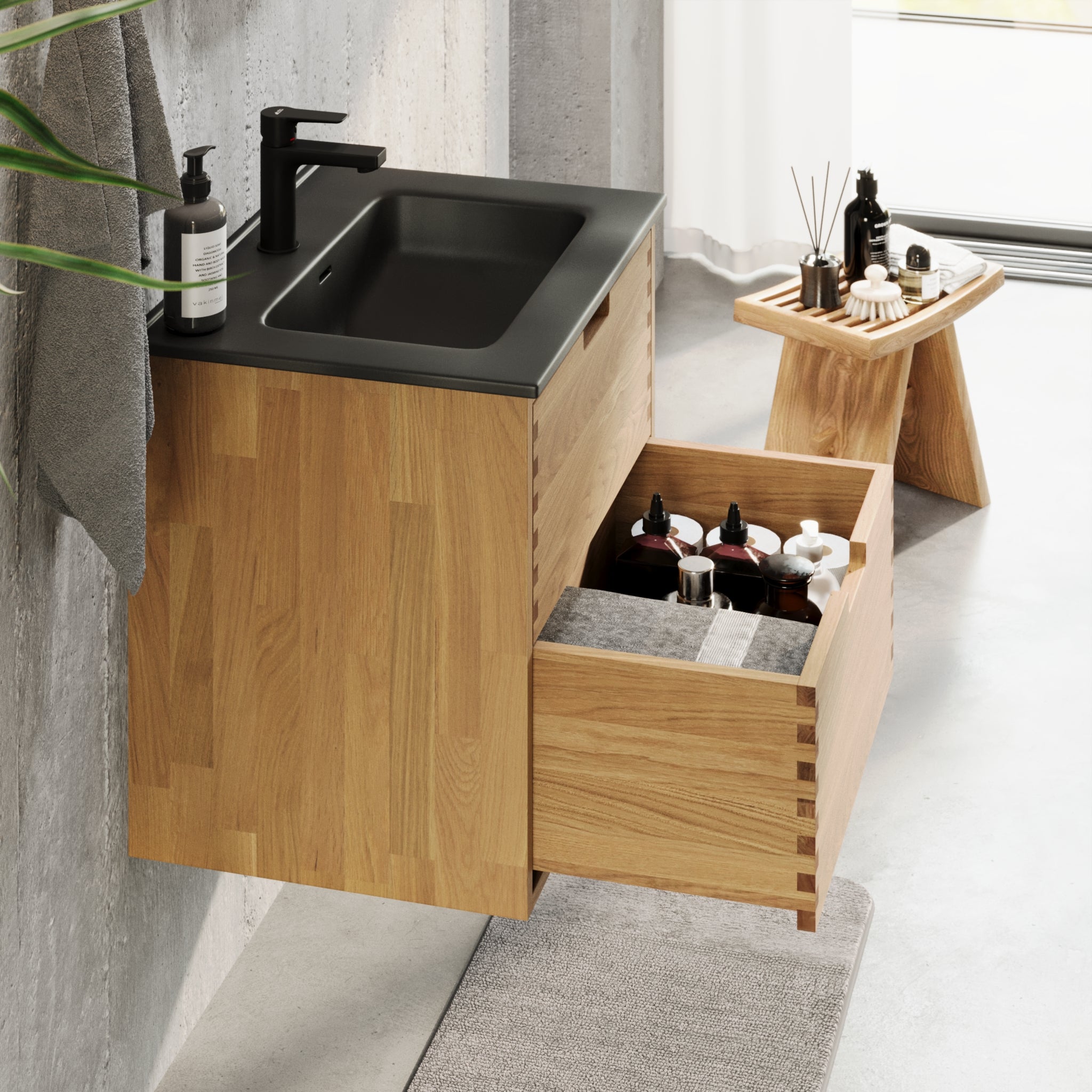 Troldeskoven Badrumsmöbel, Ek - Badrumsmöbel - BATH DELUXE - PRESTIGE - 96 - 060 - 56 - 86 - 40 - BATHDELUXE SWEDEN