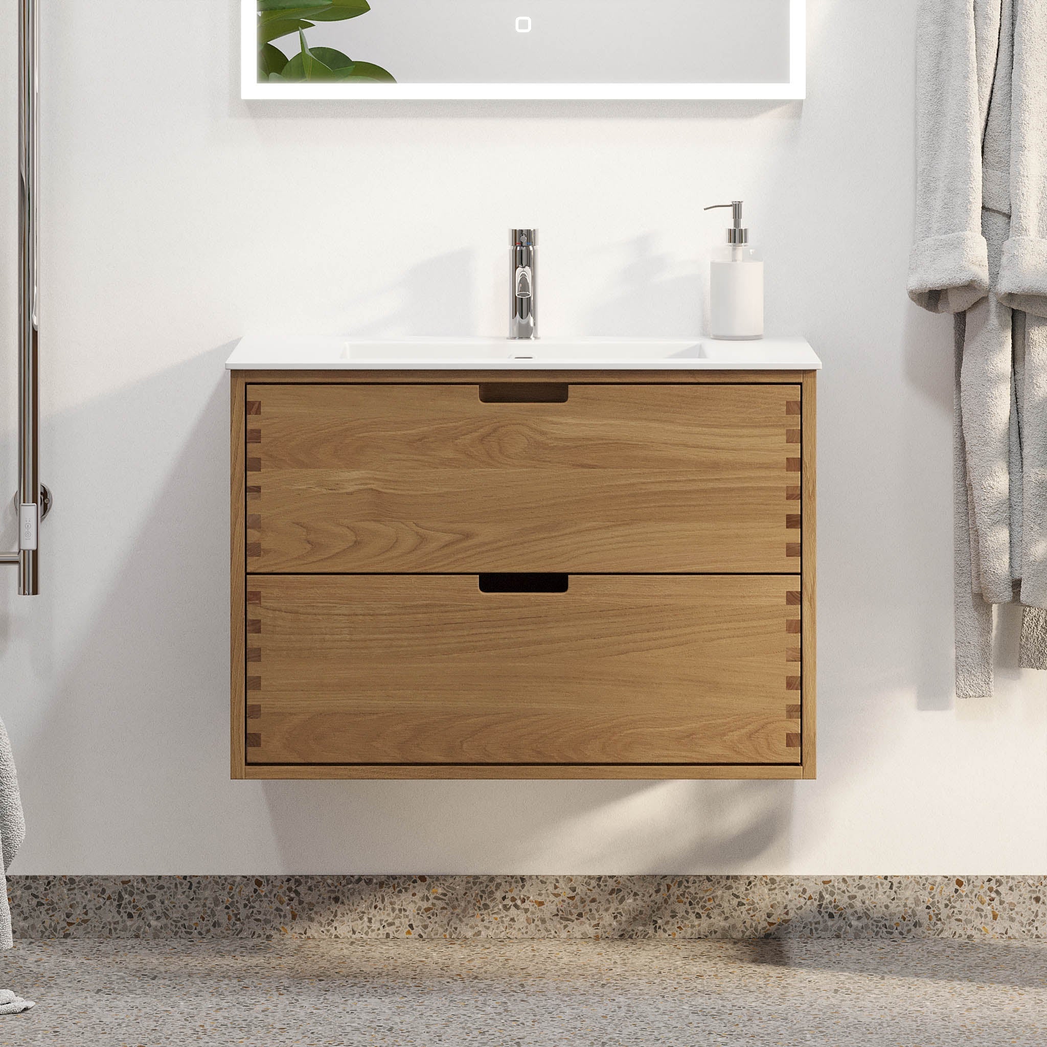 Egeskov, Furniture Set - Basin & Cabinet, Oak - 80 cm - MASTERSTORE - 8595677194012 - Furniture Set - Code - 96-080-52-86-40 - 8595677194012