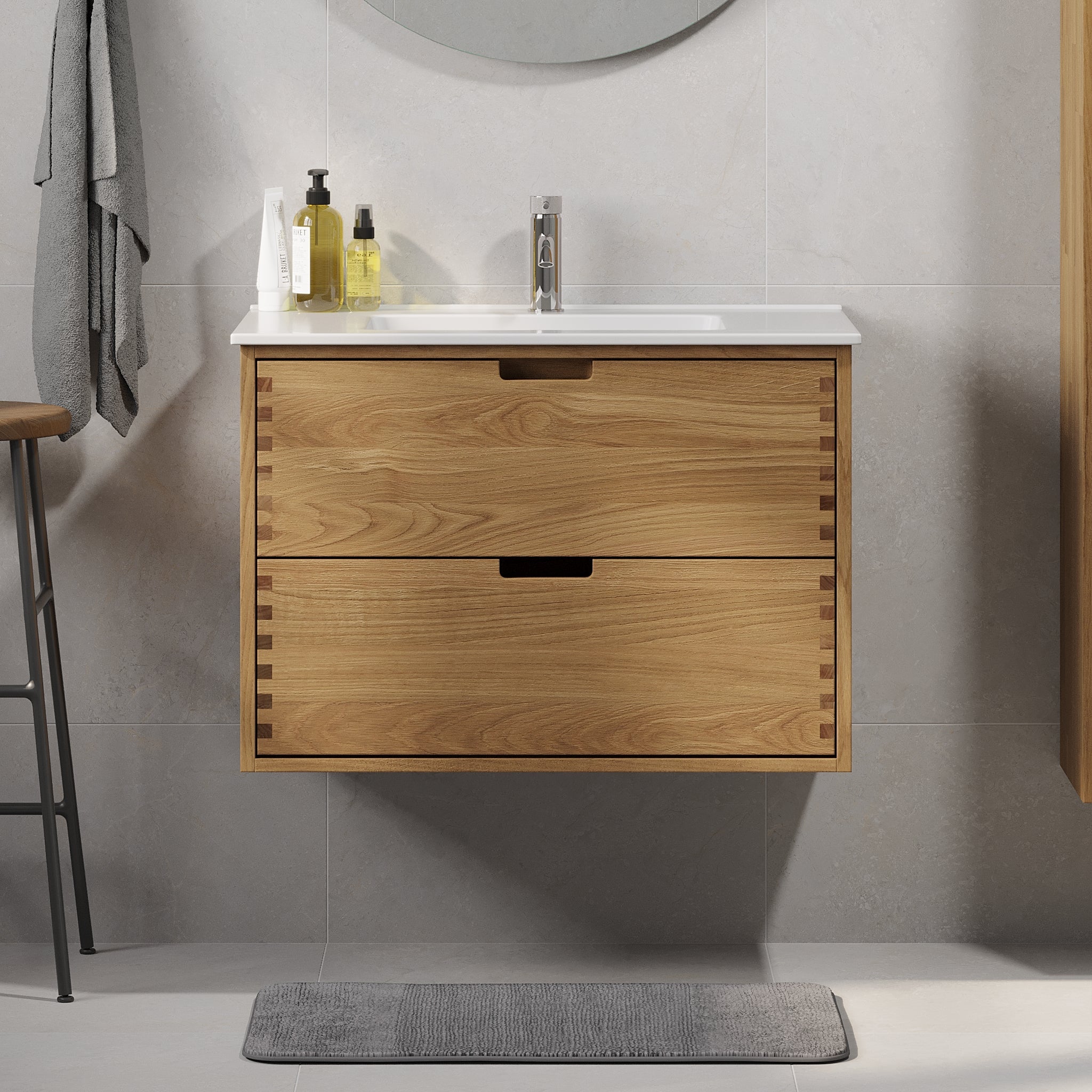 Gribskov Badrumsmöbel, Ek - Badrumsmöbel - BATH DELUXE - PRESTIGE - 96 - 080 - 54 - 86 - 40 - BATHDELUXE SWEDEN