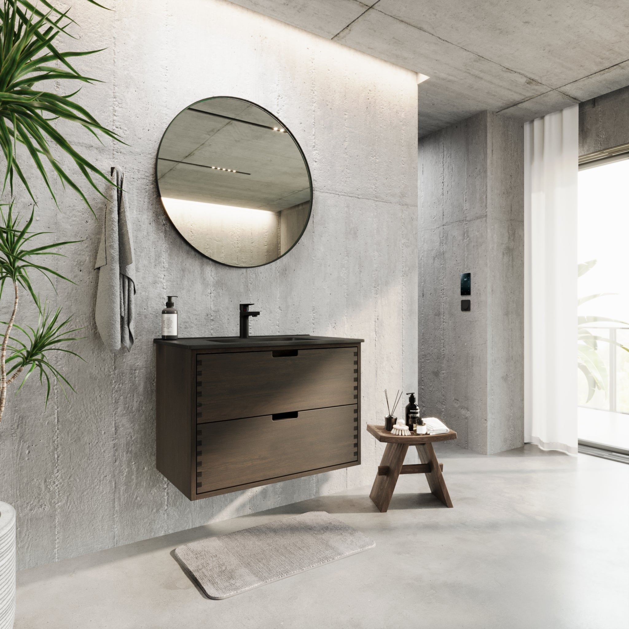 Troldeskoven Badrumsmöbel, Svart Ek - Badrumsmöbel - BATH DELUXE - PRESTIGE - 96 - 080 - 56 - 82 - 40 - BATHDELUXE SWEDEN