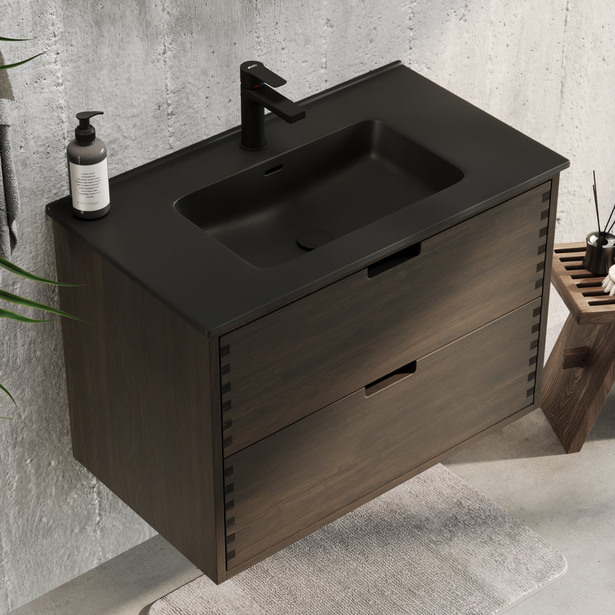 Troldeskoven Badrumsmöbel, Svart Ek - Badrumsmöbel - BATH DELUXE - PRESTIGE - 96 - 080 - 56 - 82 - 40 - BATHDELUXE SWEDEN