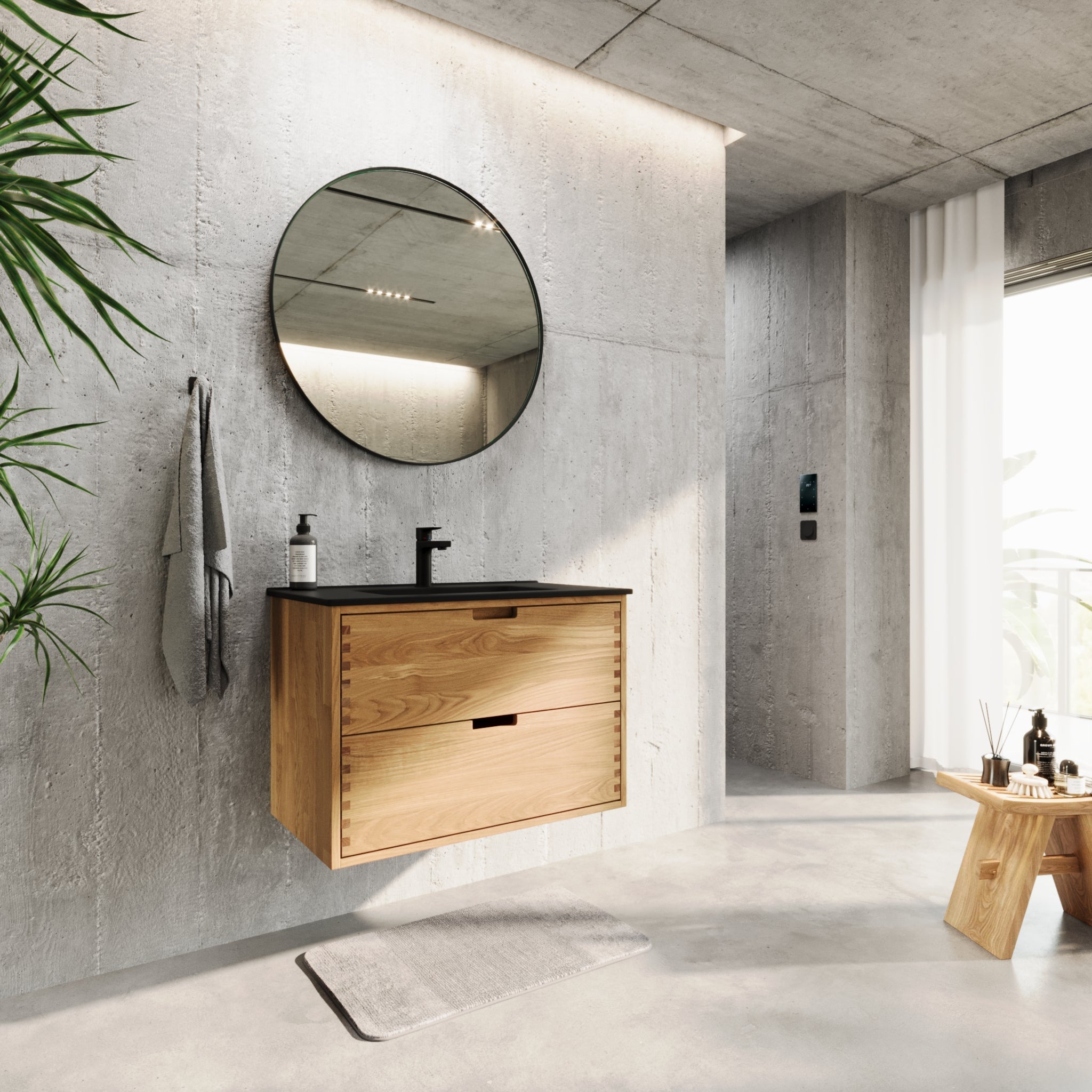 Troldeskoven Badrumsmöbel, Ek - Badrumsmöbel - BATH DELUXE - PRESTIGE - 96 - 080 - 56 - 86 - 40 - BATHDELUXE SWEDEN