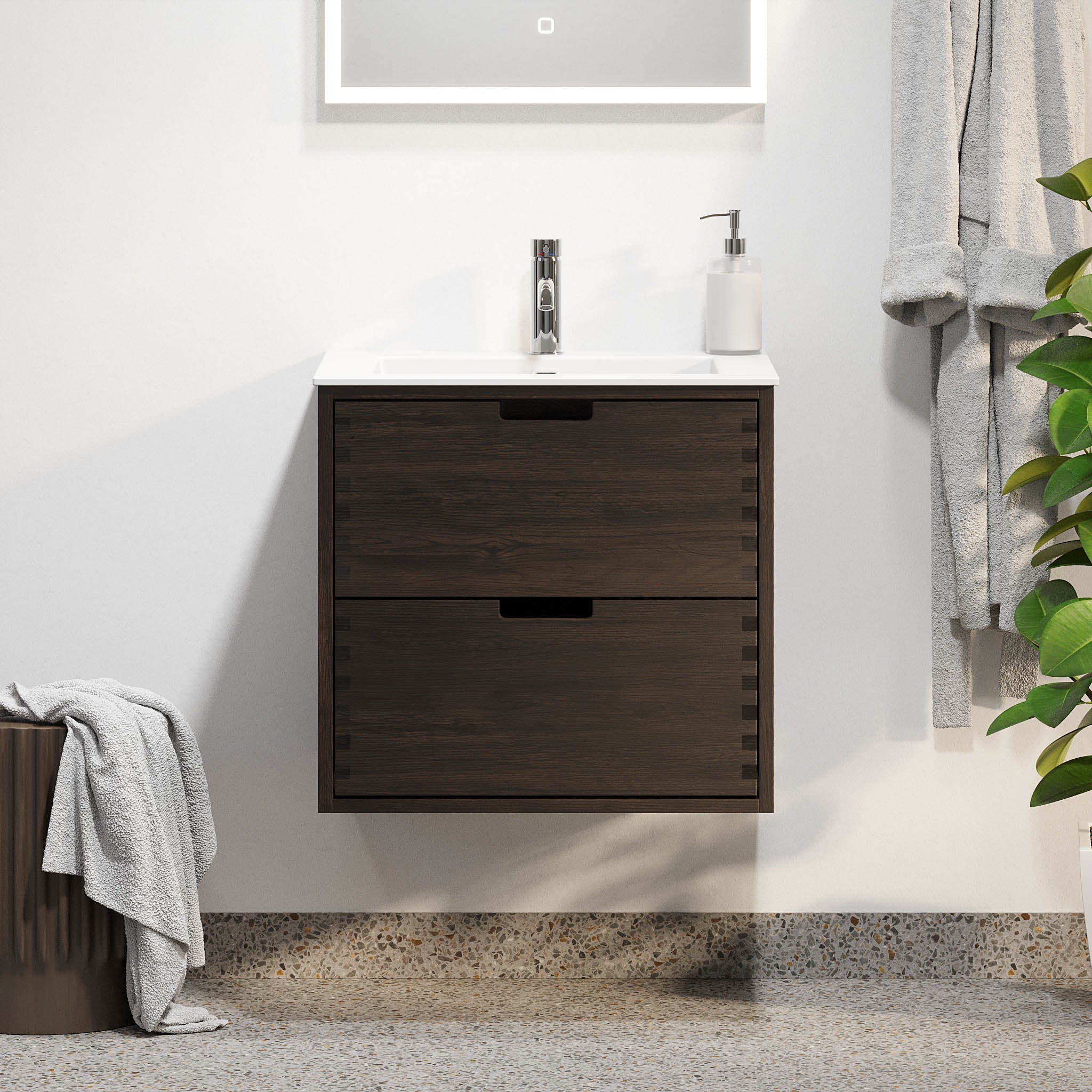 Egeskov, Furniture Set - Basin & Cabinet, Oak Black - 100 cm - MASTERSTORE - 8595677194067 - Furniture Set - Code - 96-100-52-82-40 - 8595677194067