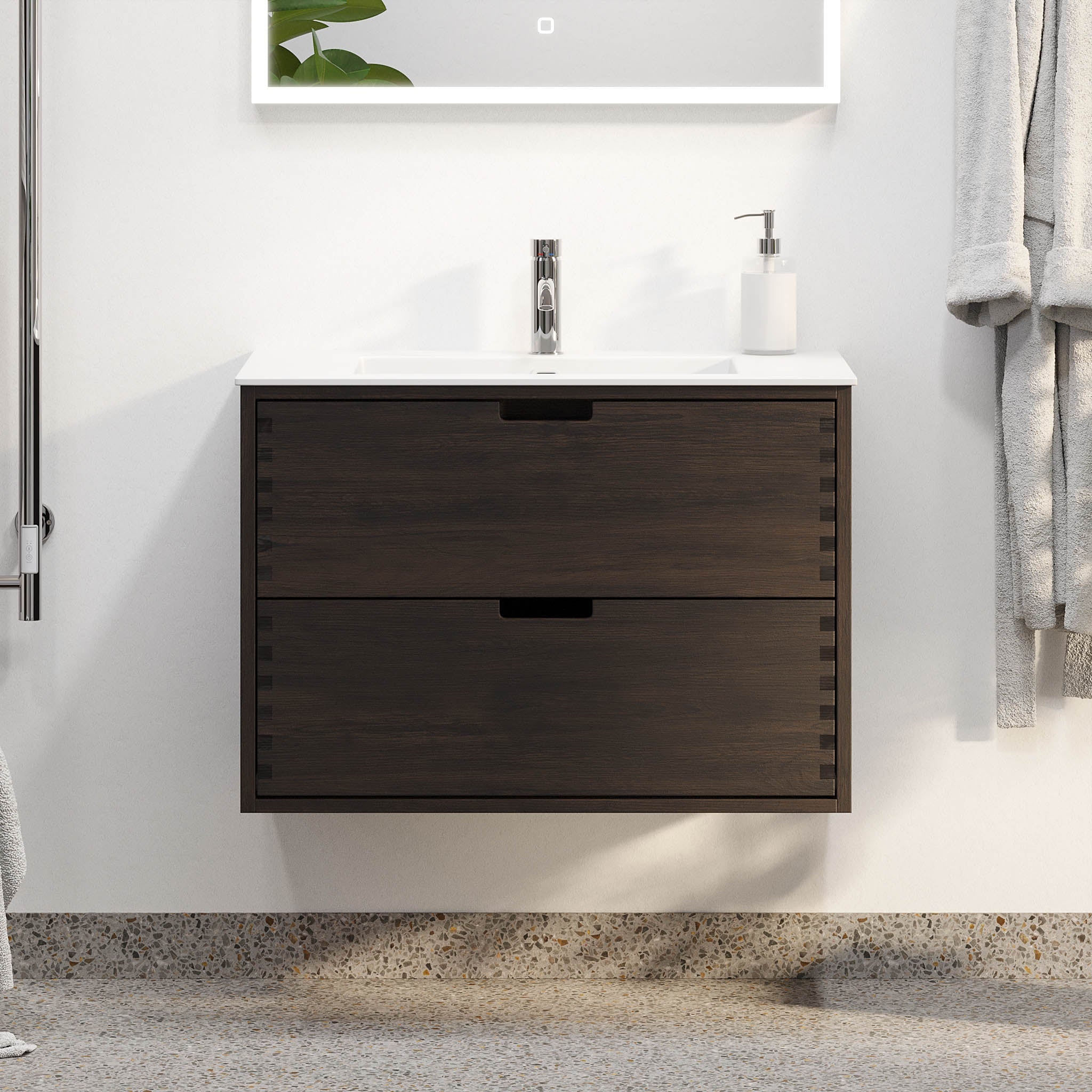 Egeskov, Furniture Set - Basin & Cabinet, Oak Black - 100 cm - MASTERSTORE - 8595677194067 - Furniture Set - Code - 96-100-52-82-40 - 8595677194067