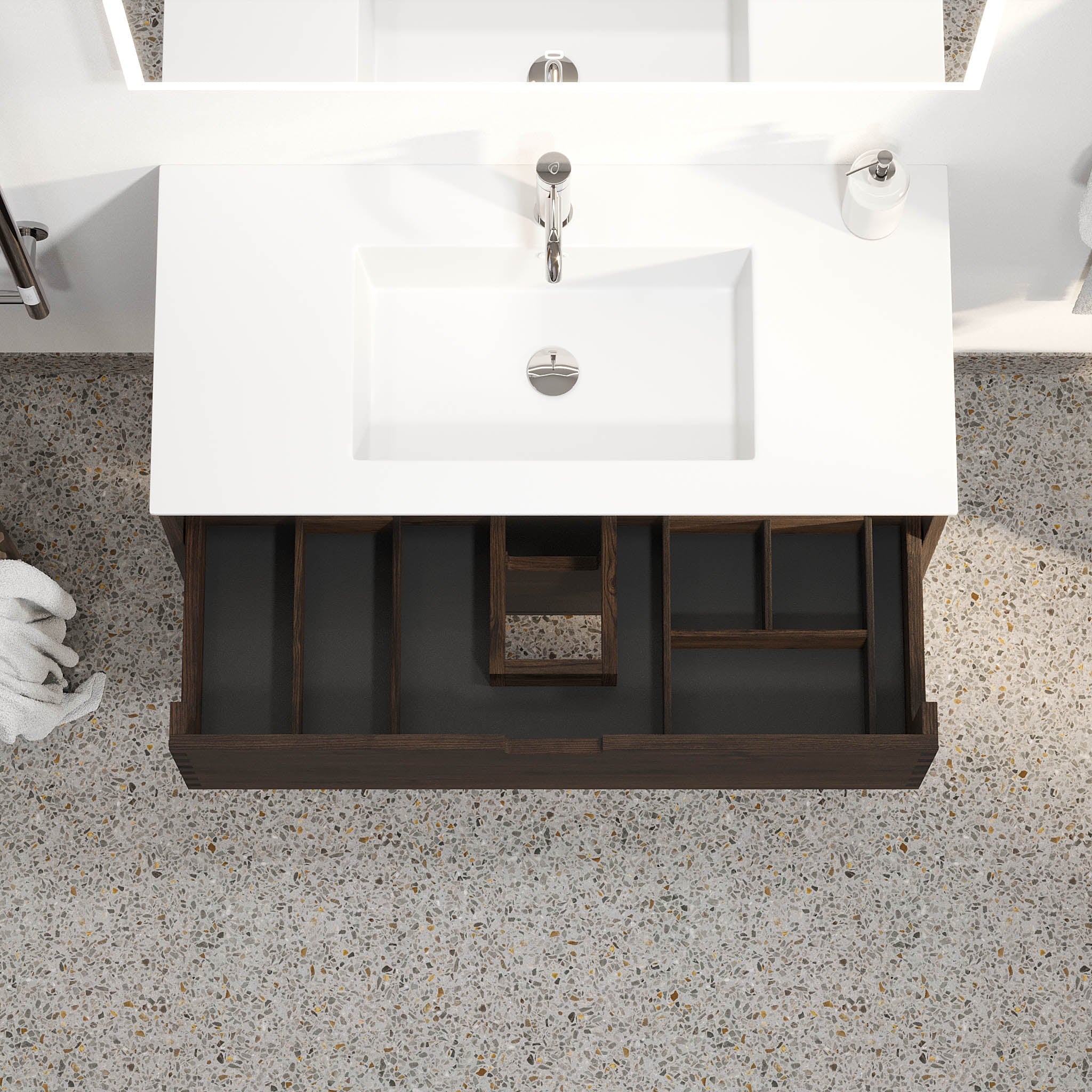 Egeskov, Furniture Set - Basin & Cabinet, Oak Black - 100 cm - MASTERSTORE - 8595677194067 - Furniture Set - Code - 96-100-52-82-40 - 8595677194067