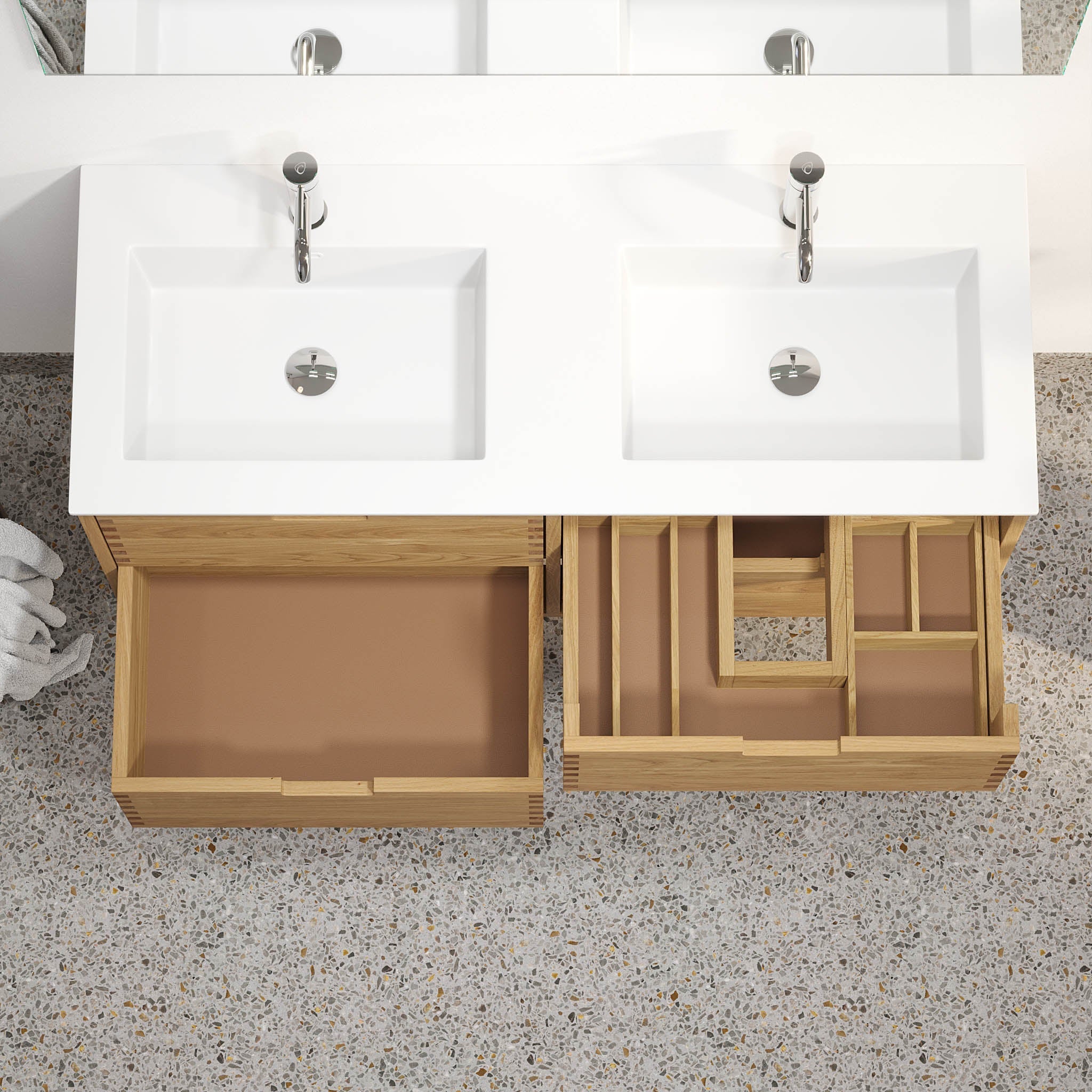 Egeskov, Furniture Set - Basin & Cabinet, Oak - 100 cm - MASTERSTORE - 8595677194029 - Furniture Set - Code - 96-100-52-86-40 - 8595677194029