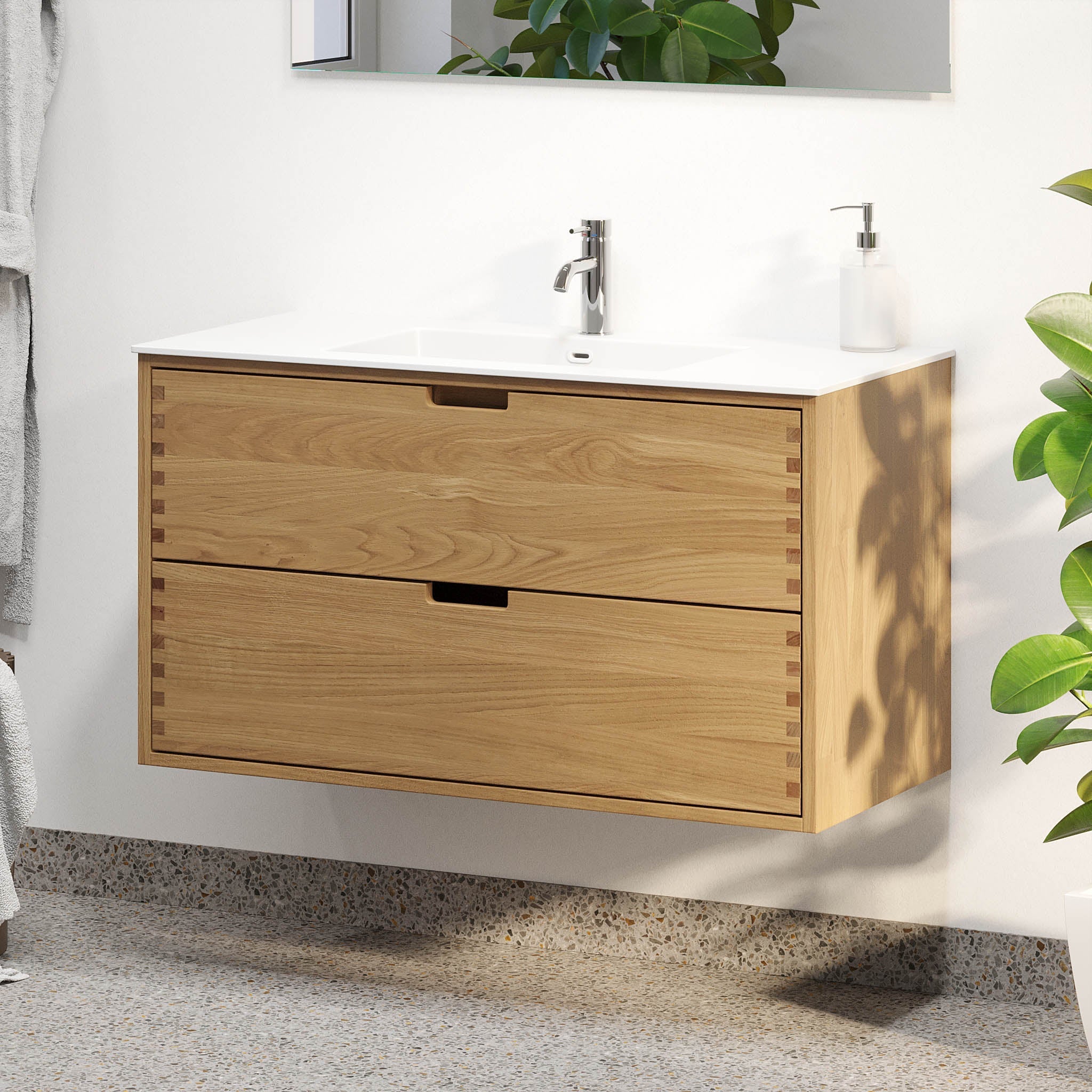 Egeskov, Furniture Set - Basin & Cabinet, Oak - 100 cm - MASTERSTORE - 8595677194029 - Furniture Set - Code - 96-100-52-86-40 - 8595677194029