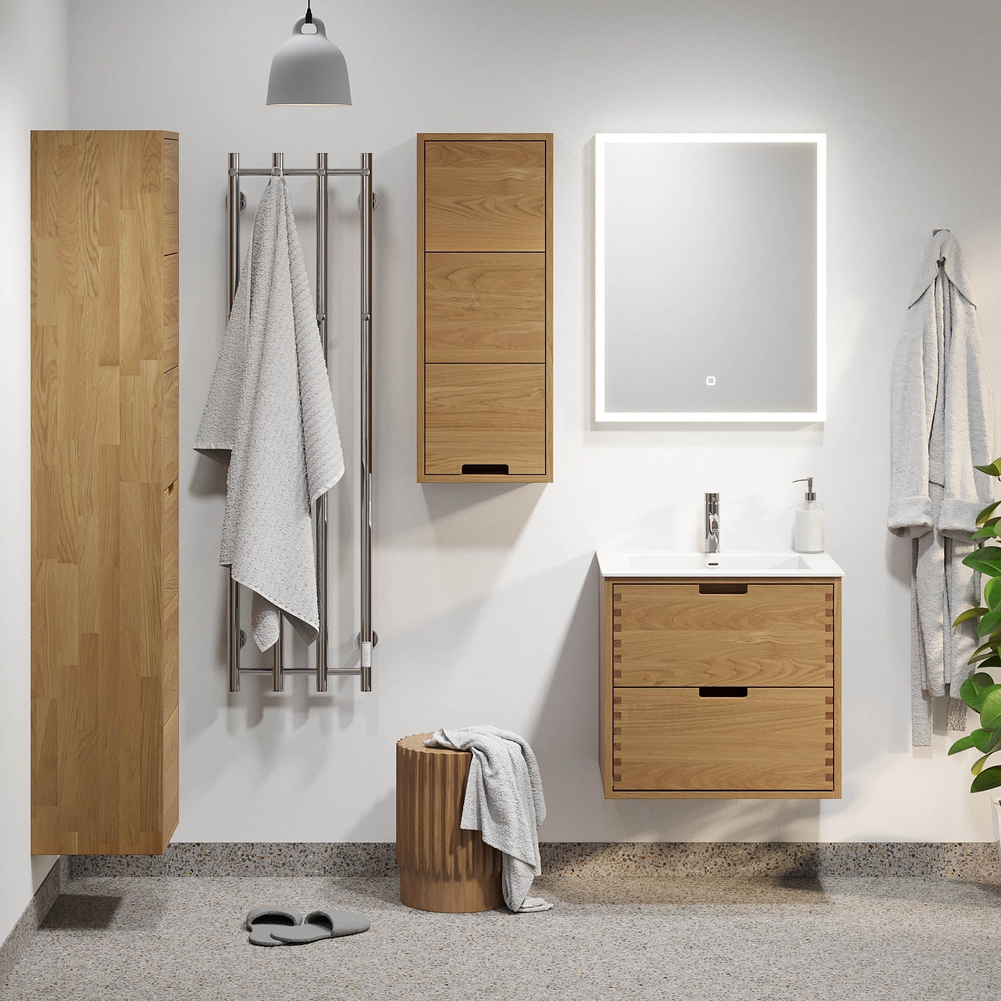 Egeskov, Furniture Set - Basin & Cabinet, Oak - 100 cm - MASTERSTORE - 8595677194029 - Furniture Set - Code - 96-100-52-86-40 - 8595677194029