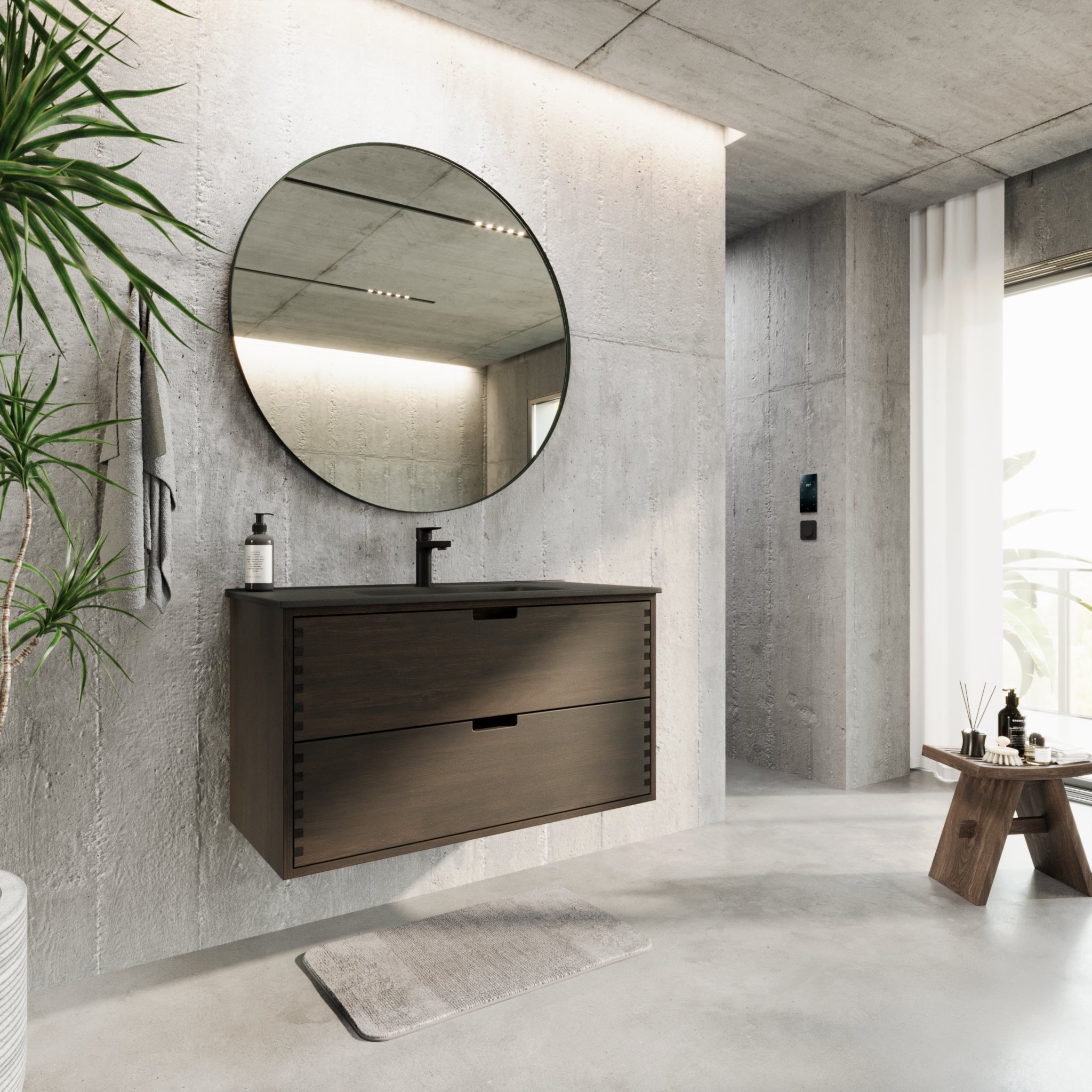 Troldeskoven Badrumsmöbel, Svart Ek - Badrumsmöbel - BATH DELUXE - PRESTIGE - 96 - 100 - 56 - 82 - 40 - BATHDELUXE SWEDEN