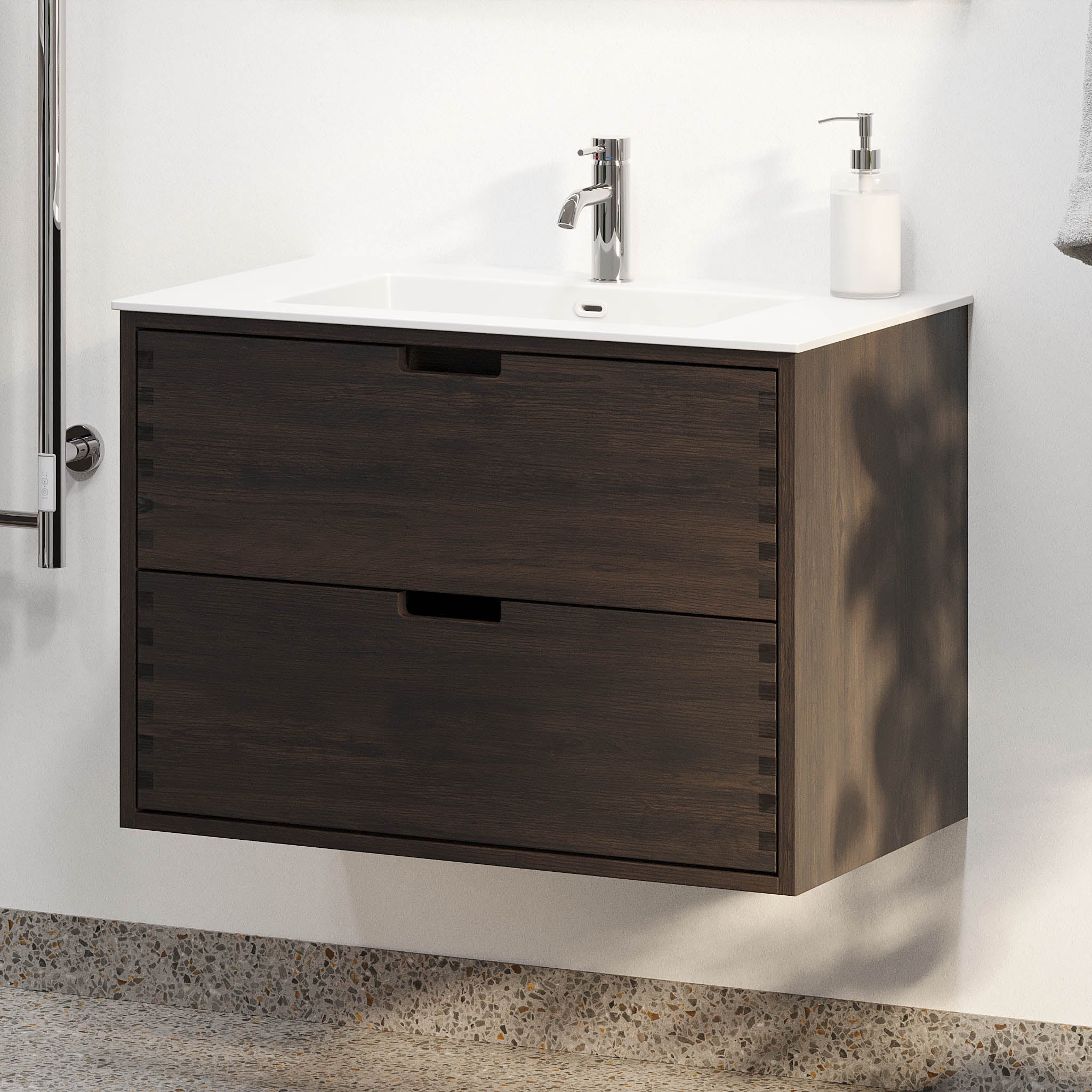 Egeskov, Furniture Set - Basin & Cabinet, Oak Black - 120 cm - MASTERSTORE - 8595677194074 - Furniture Set - Code - 96-120-52-82-40 - 8595677194074