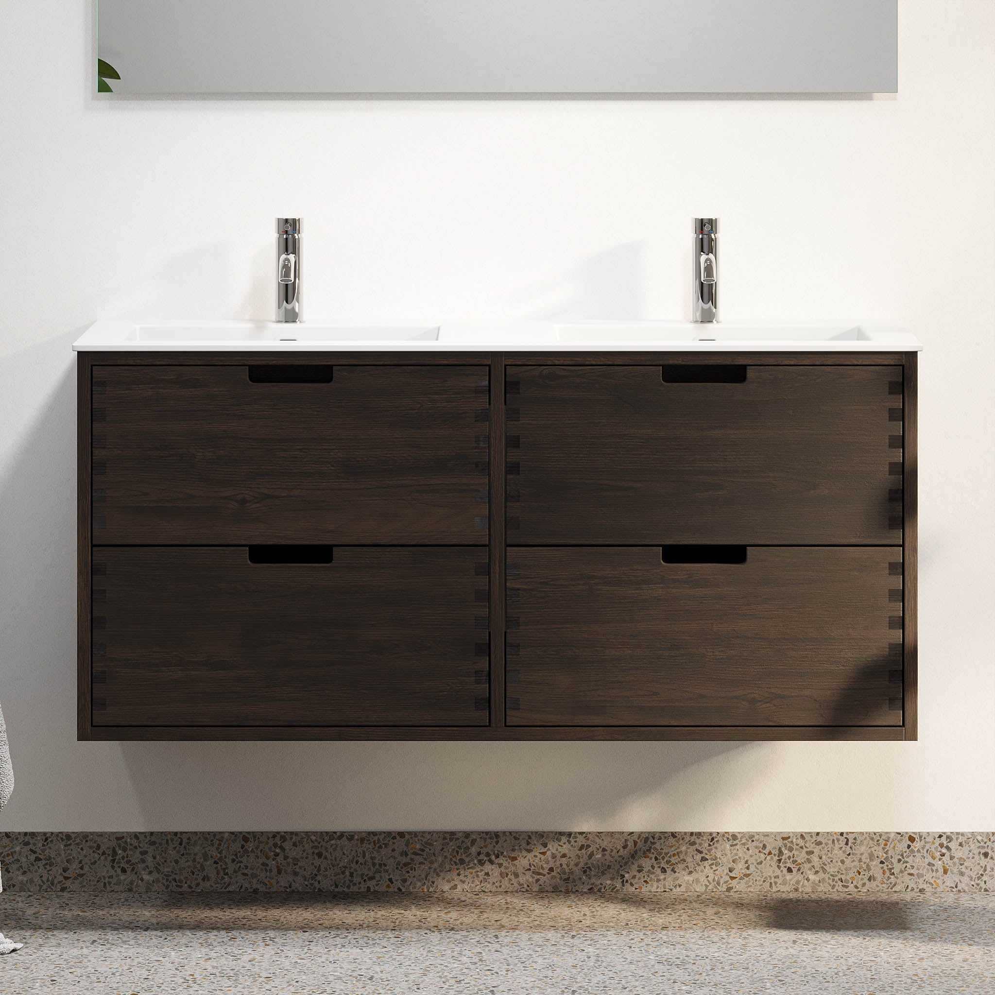Egeskov, Furniture Set - Basin & Cabinet, Oak Black - 120 cm - MASTERSTORE - 8595677194074 - Furniture Set - Code - 96-120-52-82-40 - 8595677194074
