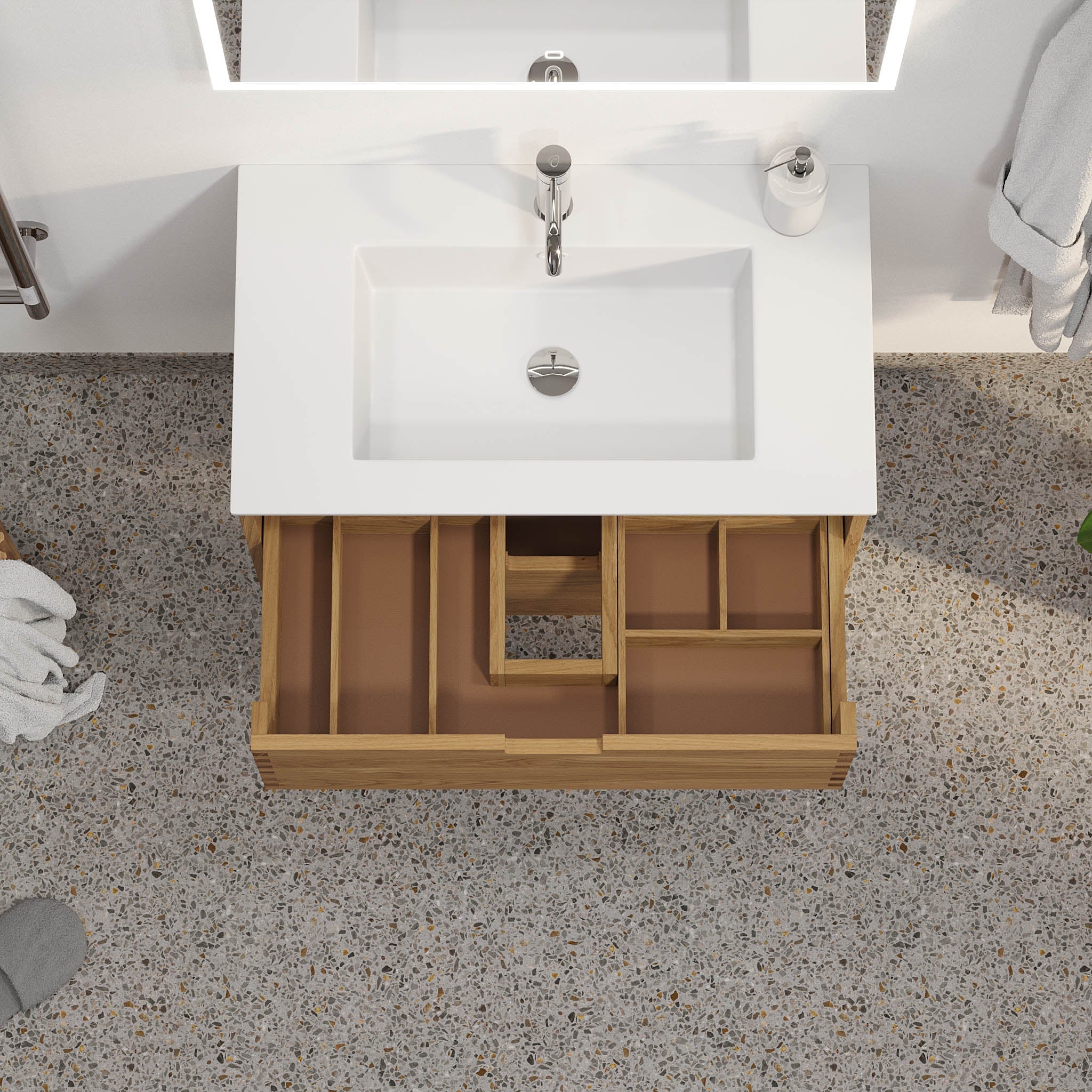 Egeskov, Furniture Set - Basin & Cabinet, Oak - 120 cm - MASTERSTORE - 8595677194036 - Furniture Set - Code - 96-120-52-86-40 - 8595677194036