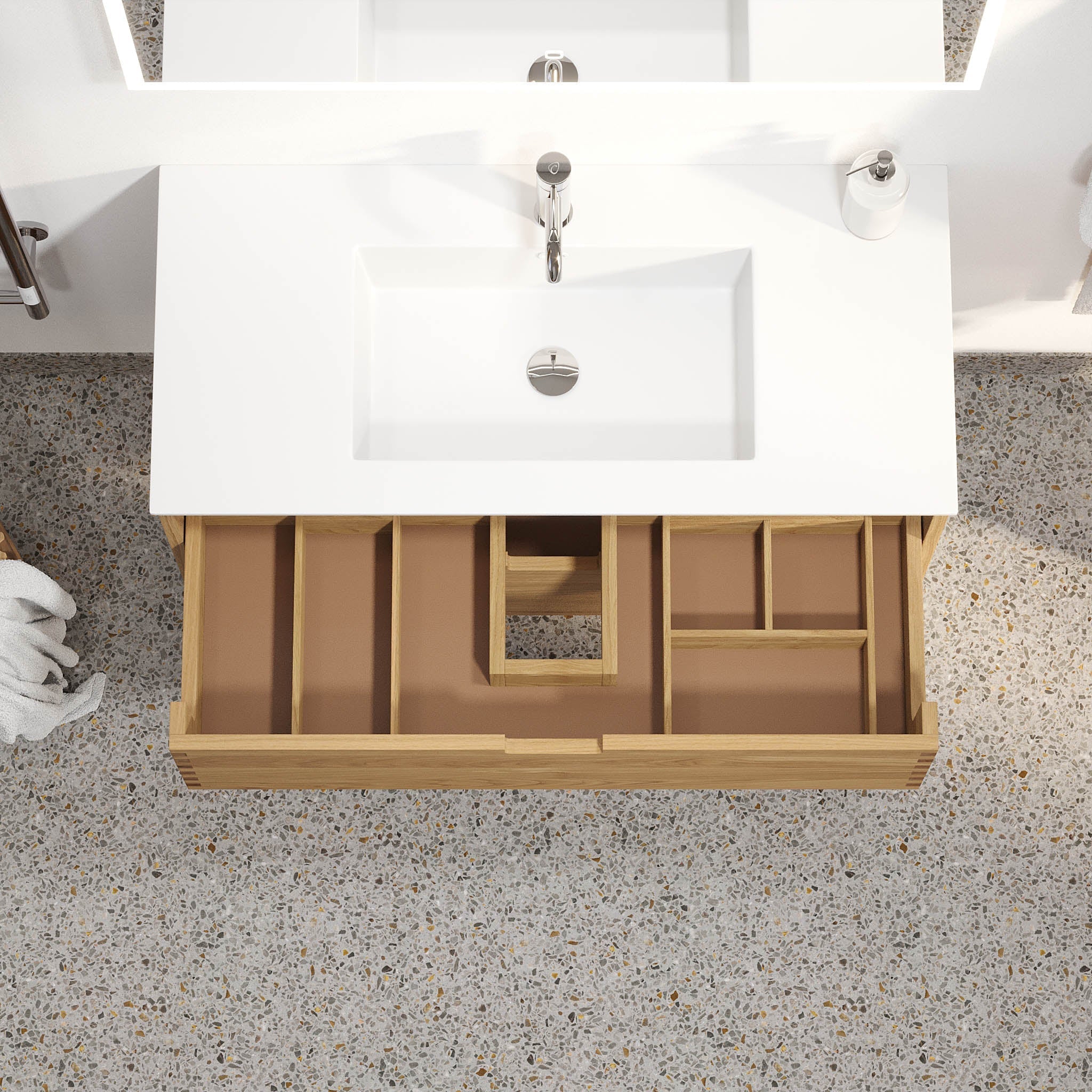 Egeskov, Furniture Set - Basin & Cabinet, Oak - 120 cm - MASTERSTORE - 8595677194036 - Furniture Set - Code - 96-120-52-86-40 - 8595677194036