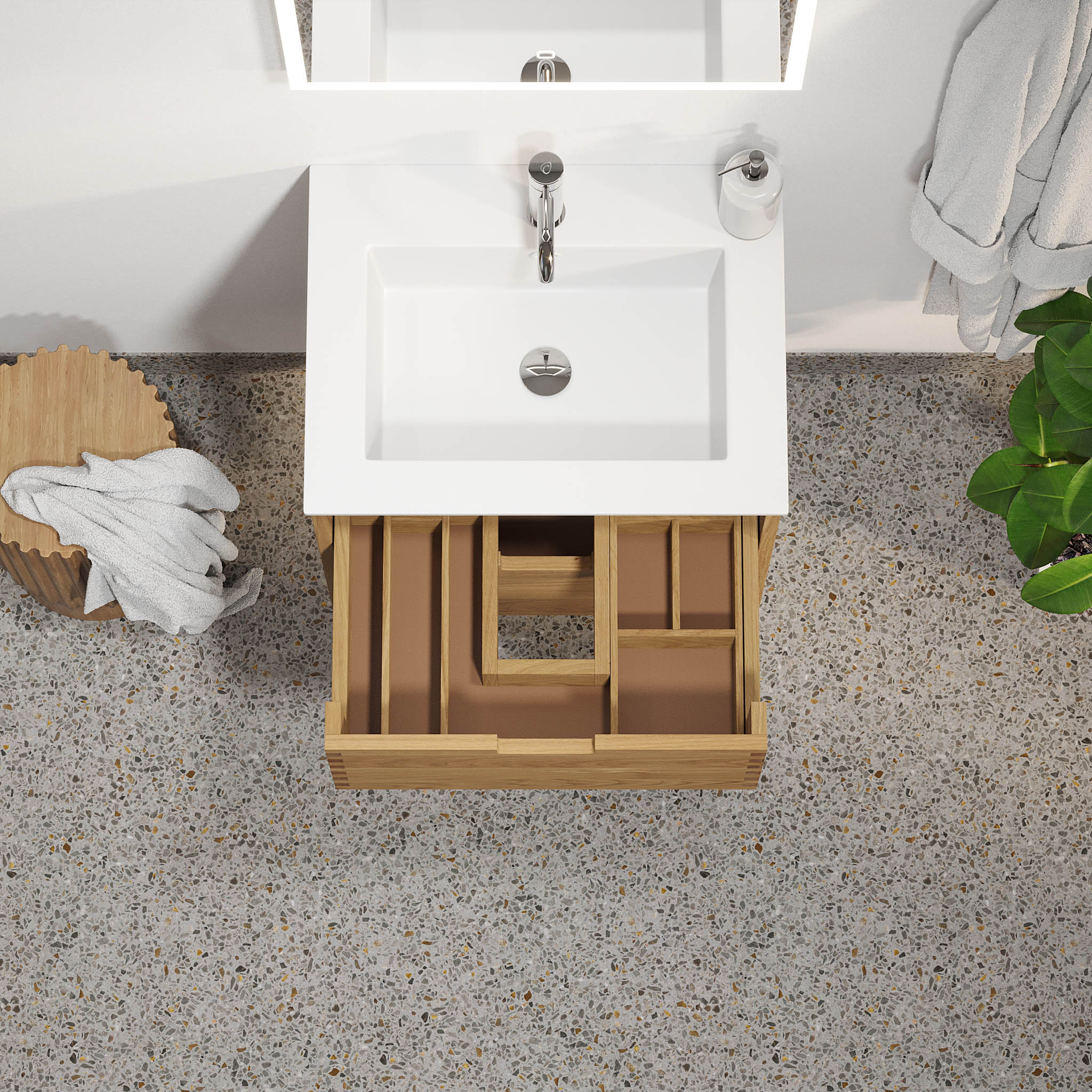 Egeskov, Furniture Set - Basin & Cabinet, Oak - 120 cm - MASTERSTORE - 8595677194036 - Furniture Set - Code - 96-120-52-86-40 - 8595677194036