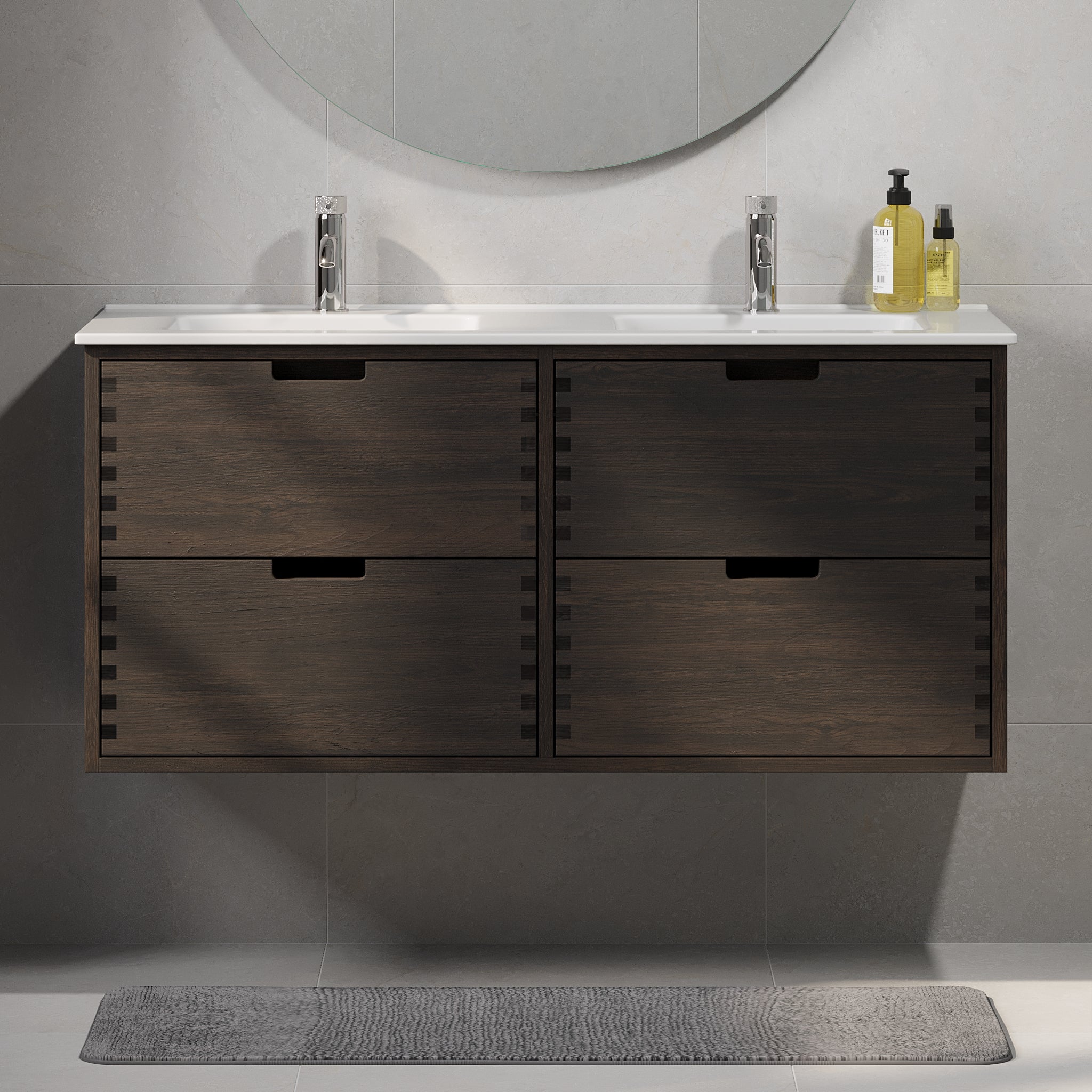 Gribskov Badrumsmöbel, Svart Ek - Badrumsmöbel - BATH DELUXE - PRESTIGE - 96 - 120 - 54 - 82 - 40 - BATHDELUXE SWEDEN