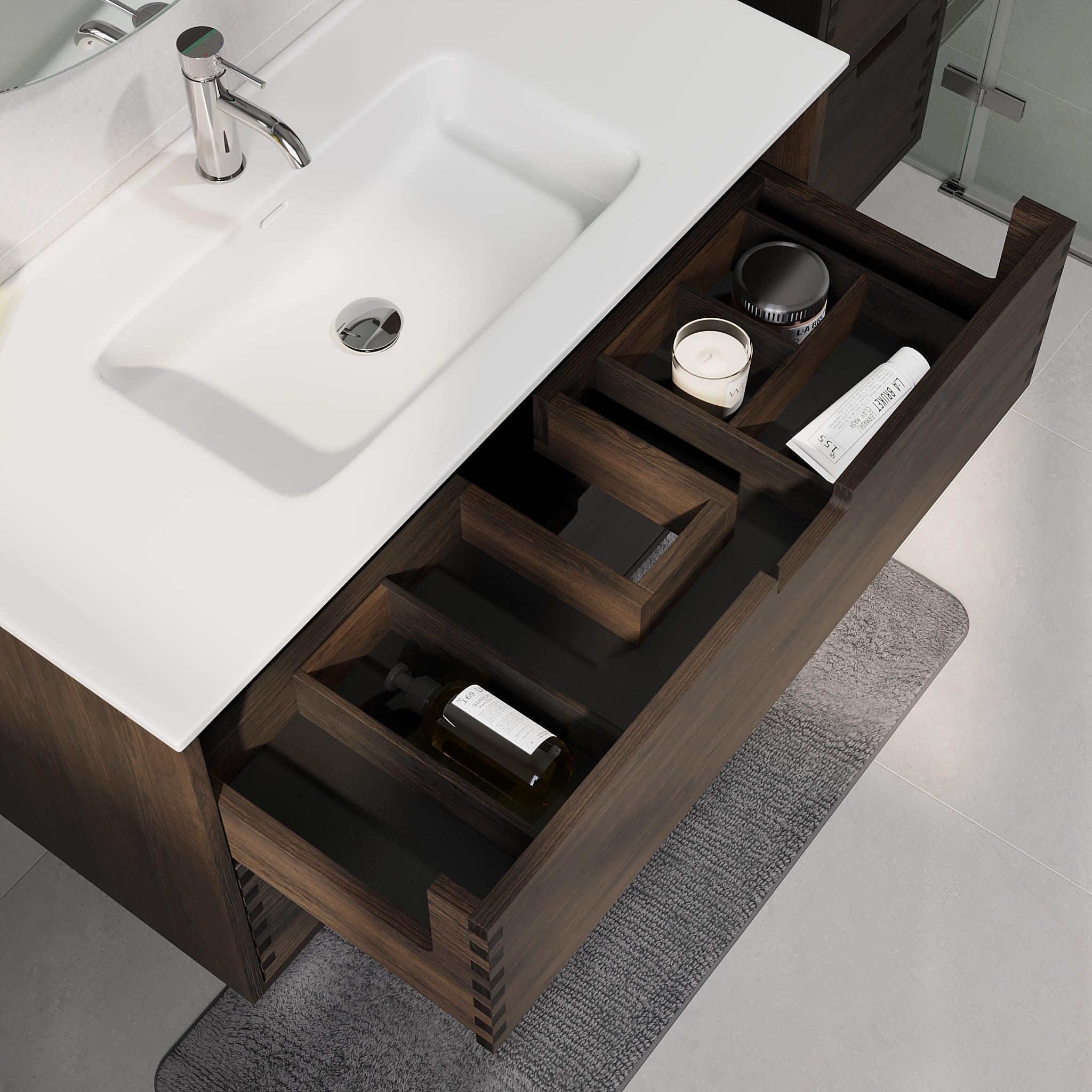 Gribskov Badrumsmöbel, Svart Ek - Badrumsmöbel - BATH DELUXE - PRESTIGE - 96 - 120 - 54 - 82 - 40 - BATHDELUXE SWEDEN