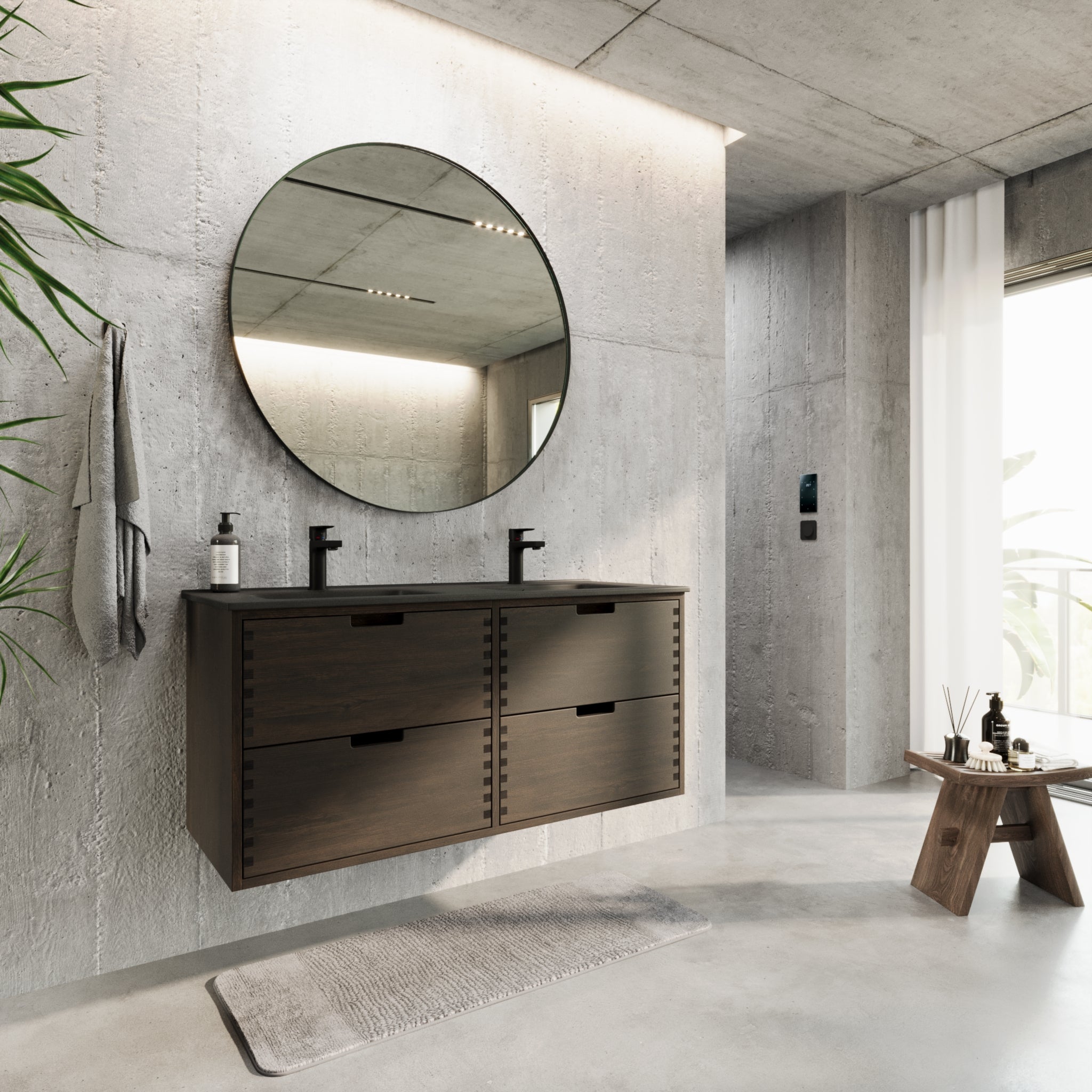 Troldeskoven Badrumsmöbel, Svart Ek - Badrumsmöbel - BATH DELUXE - PRESTIGE - 96 - 120 - 56 - 82 - 40 - BATHDELUXE SWEDEN
