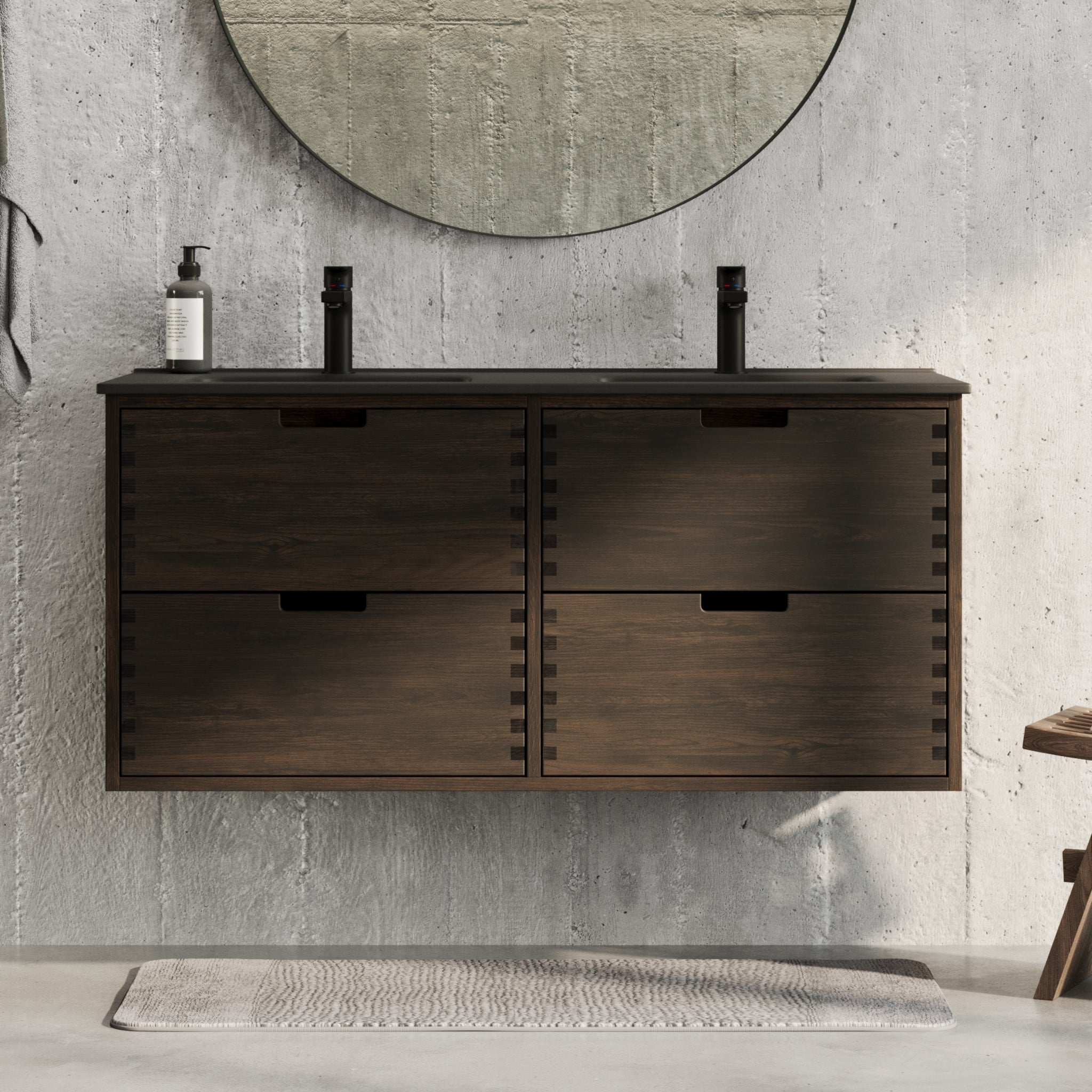 Troldeskoven Badrumsmöbel, Svart Ek - Badrumsmöbel - BATH DELUXE - PRESTIGE - 96 - 120 - 56 - 82 - 40 - BATHDELUXE SWEDEN