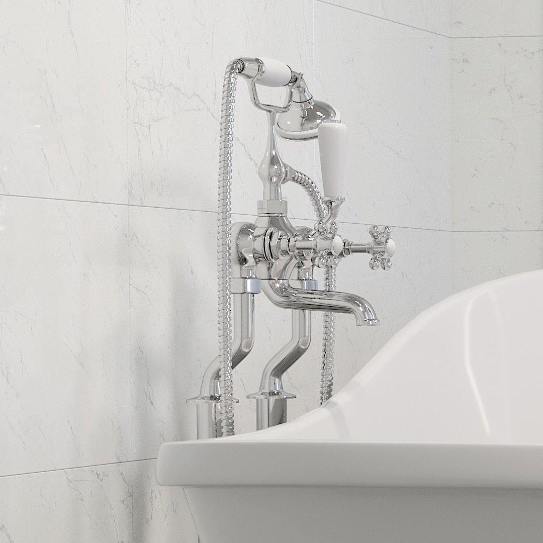 Golvblandare Ærøskøbing Fristående, Krom - Badkarsblandare - _usp:10_year_warranty.svg:10 ÅRS GARANTI, _usp:Antibacterial.svg:ANTIBAKTERIAL, _usp:Glue_kit.svg:RENGÖRING VÄNLIGT, _vendor:bda-living.png - HomeTomato Sweden