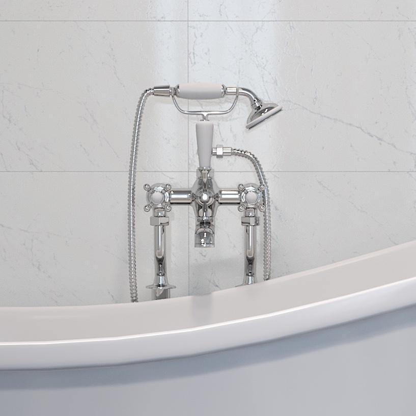 Golvblandare Ærøskøbing Fristående, Krom - Badkarsblandare - _usp:10_year_warranty.svg:10 ÅRS GARANTI, _usp:Antibacterial.svg:ANTIBAKTERIAL, _usp:Glue_kit.svg:RENGÖRING VÄNLIGT, _vendor:bda-living.png - HomeTomato Sweden