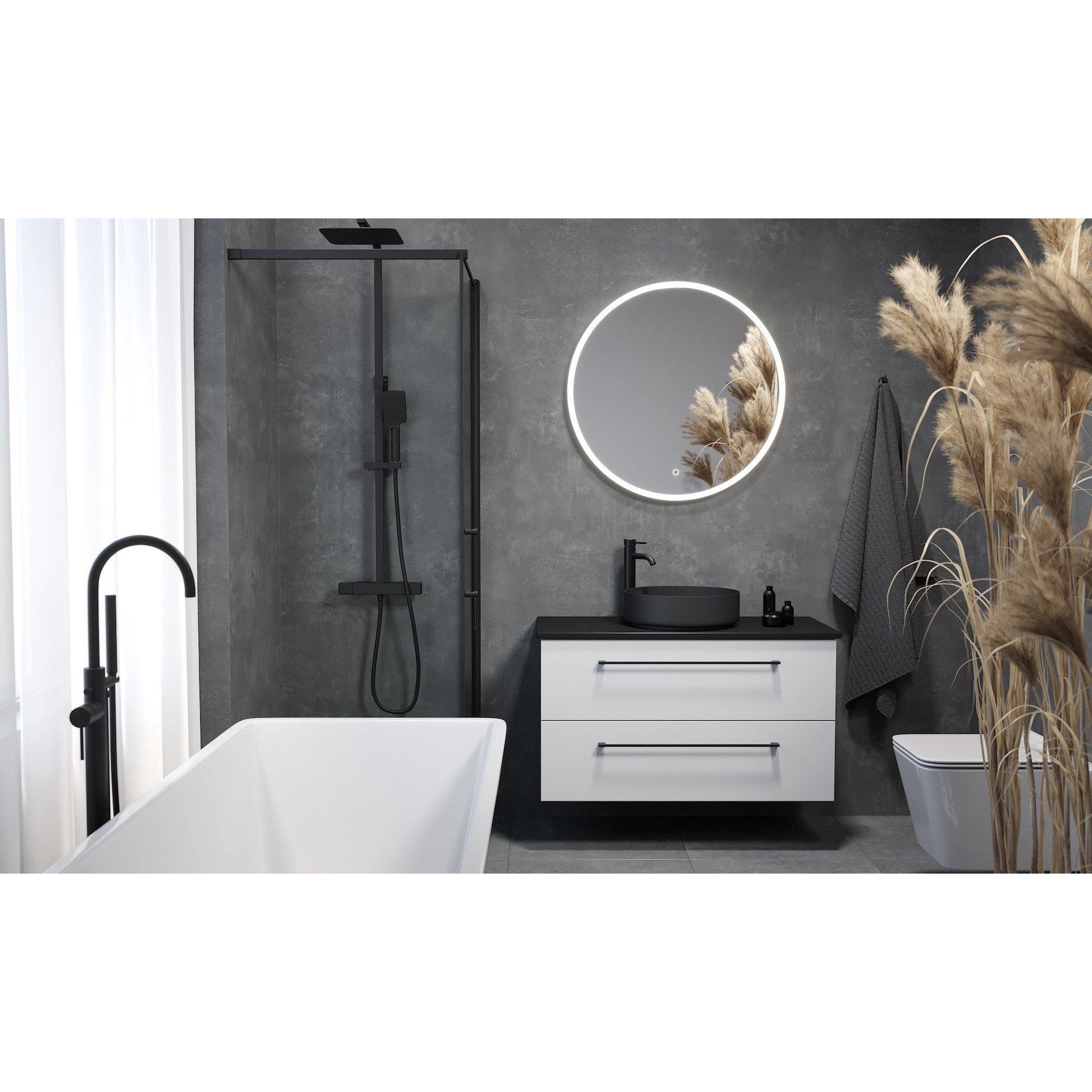 Badrumsmöbel Fjäll Exclusive Vienna 100 cm Magic Black & White-Badrumsmöbler-HomeTomato Sweden