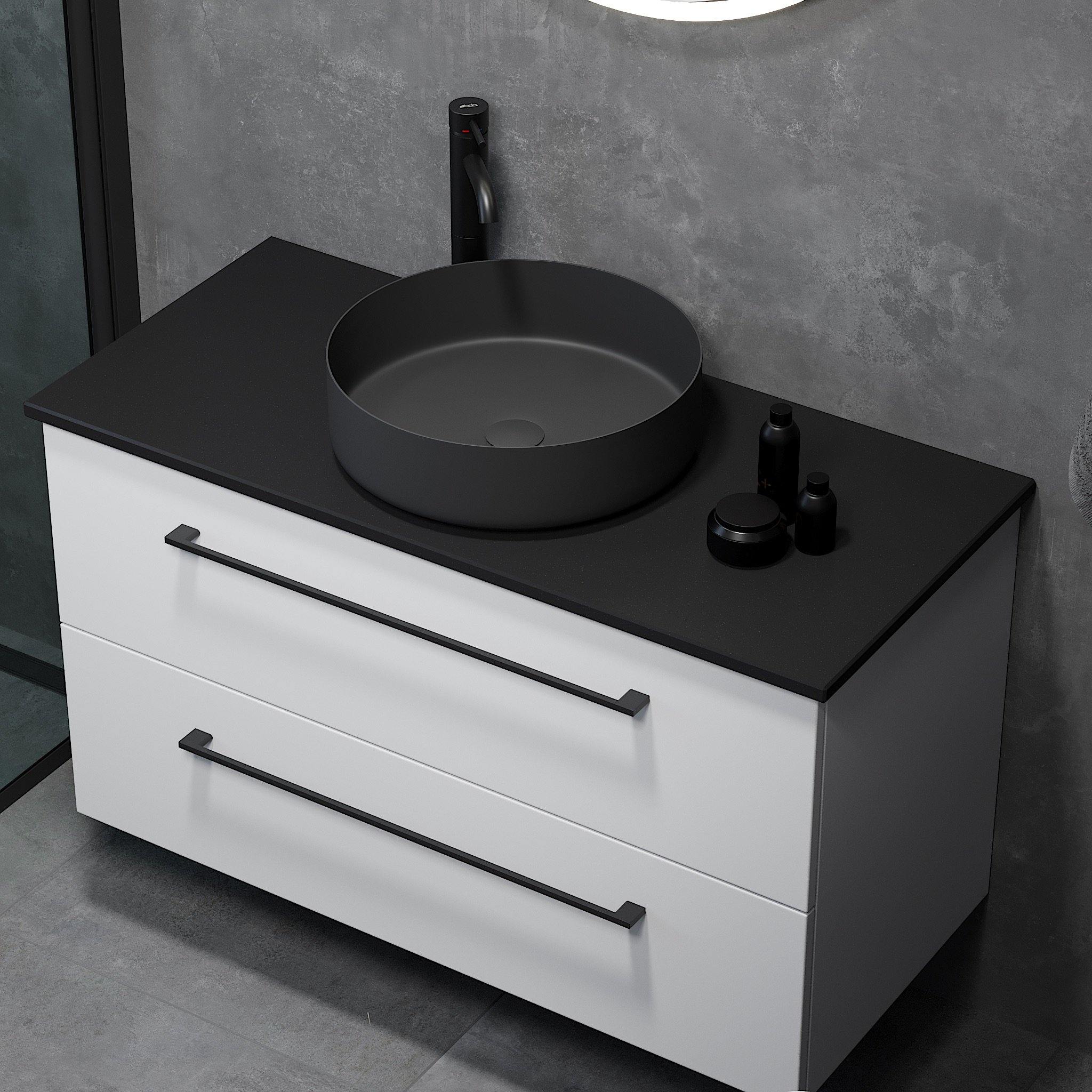 Badrumsmöbel Fjäll Exclusive Vienna 100 cm Magic Black & White-Badrumsmöbler-HomeTomato Sweden