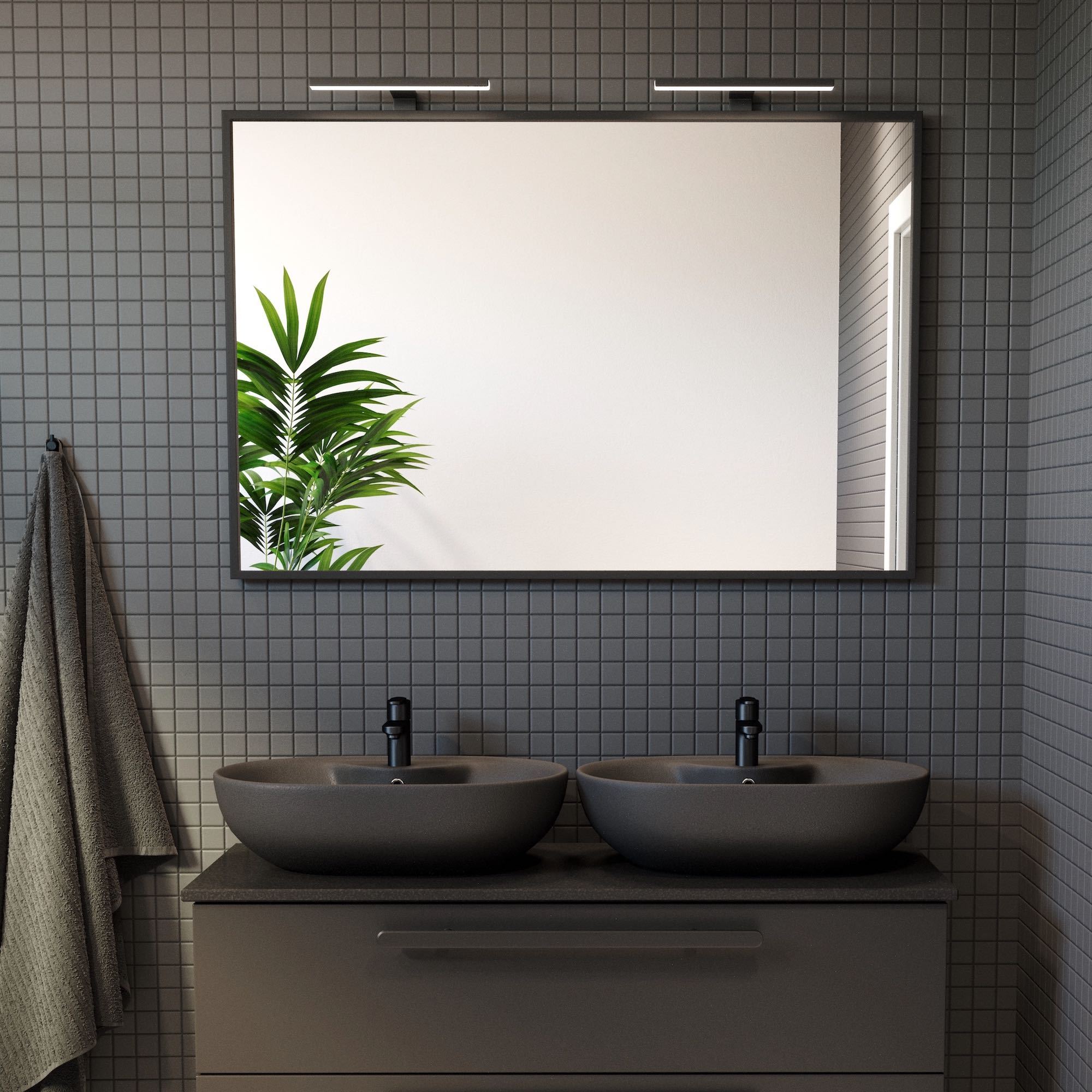 Borgsted spegel m/svart ram, Rektangulär - Speglar - BATH DELUXE - EXCLUSIVE - 01 - 120 - 05 - 02 - 00 - 8595677103007 - BATHDELUXE SWEDEN