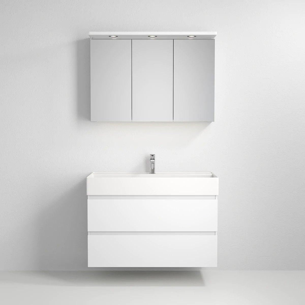 Fredrikstad Spegelskåp med LED belysning, Rektangulär, Vit Matt - Spegelskåp - BATH DELUXE - PRESTIGE - 02 - 050 - 02 - 01 - 00 - BATHDELUXE SWEDEN