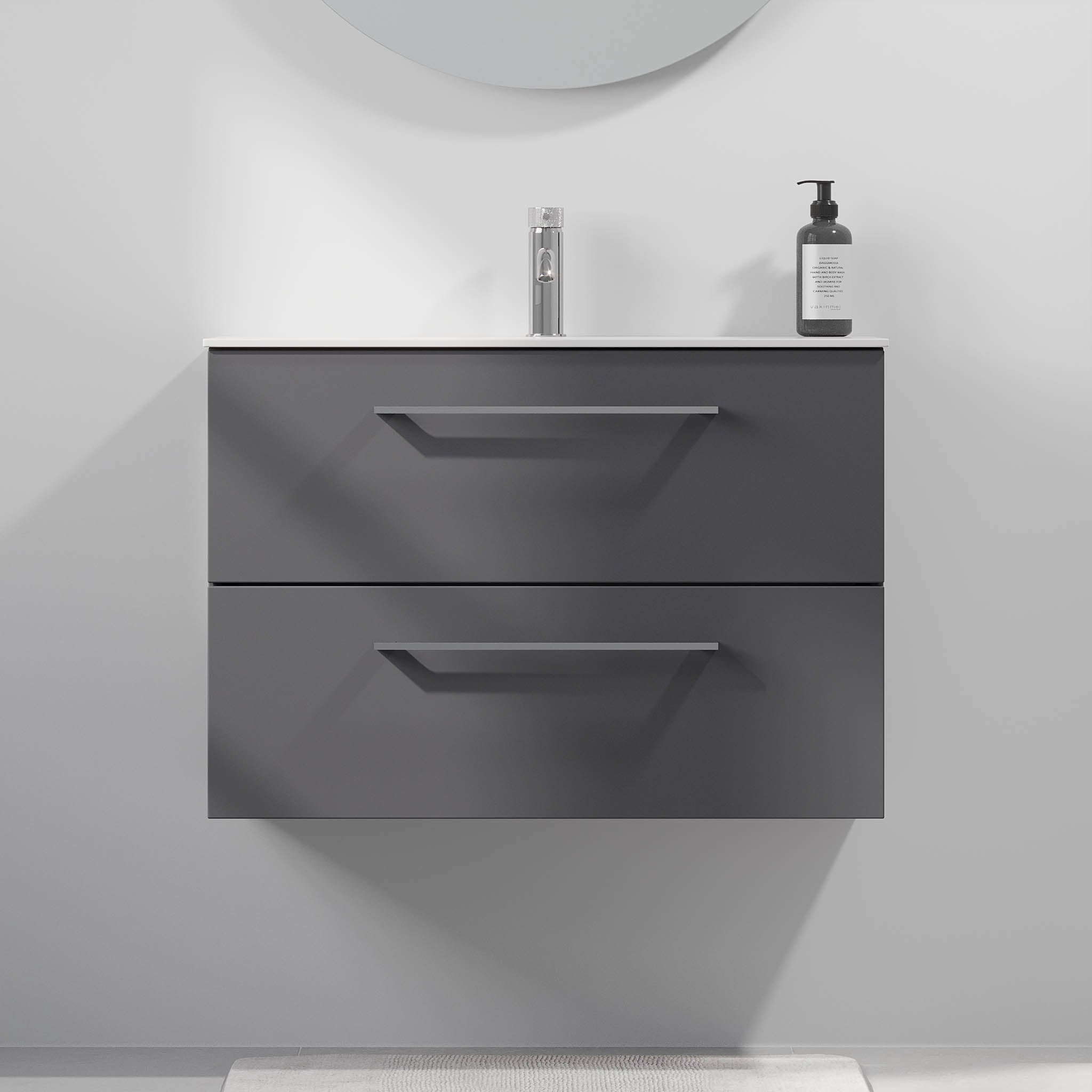 Harstad Badrumsmöbel Slimline, Antracitgrå - Tvättställsskåp - BATH DELUXE - EXCLUSIVE - 75 - 080 - 72 - 43 - 40 - BATHDELUXE SWEDEN