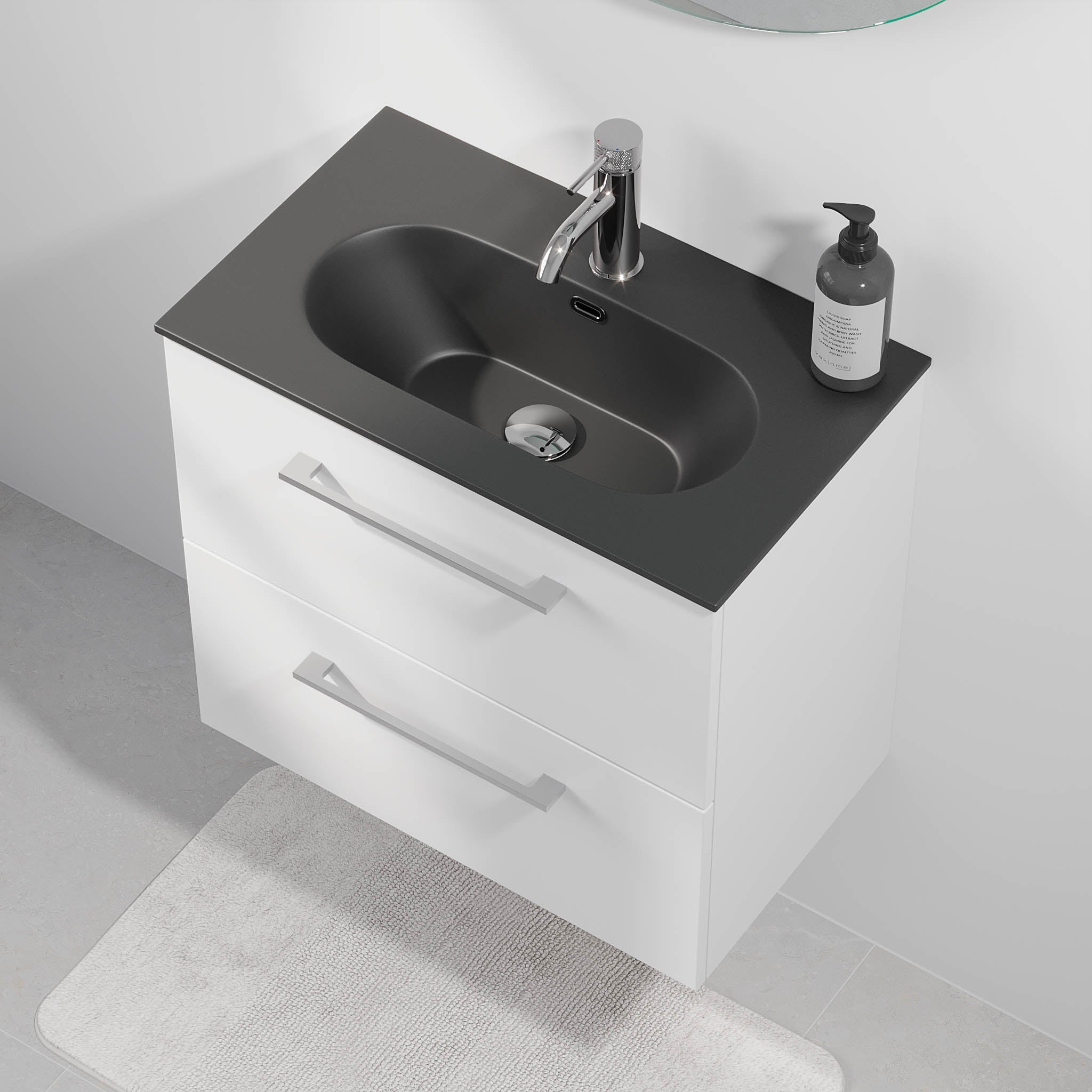 Horten Badrumsmöbel Slimline, Vit Matt - Tvättställsskåp - BATH DELUXE - EXCLUSIVE - 75 - 060 - 73 - 01 - 41 - BATHDELUXE SWEDEN
